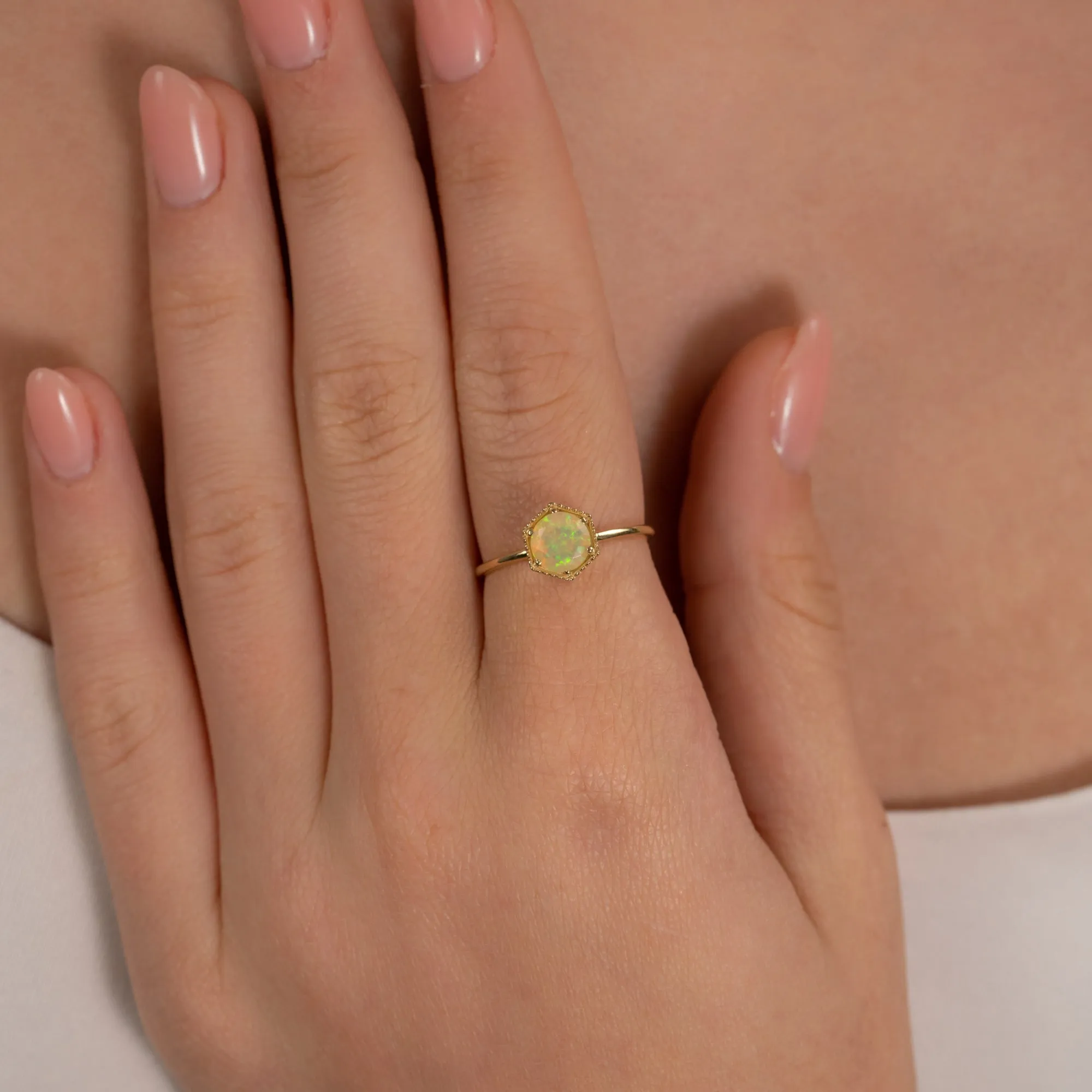 Hexagon Opal Ring, Anaya SARAHELISE