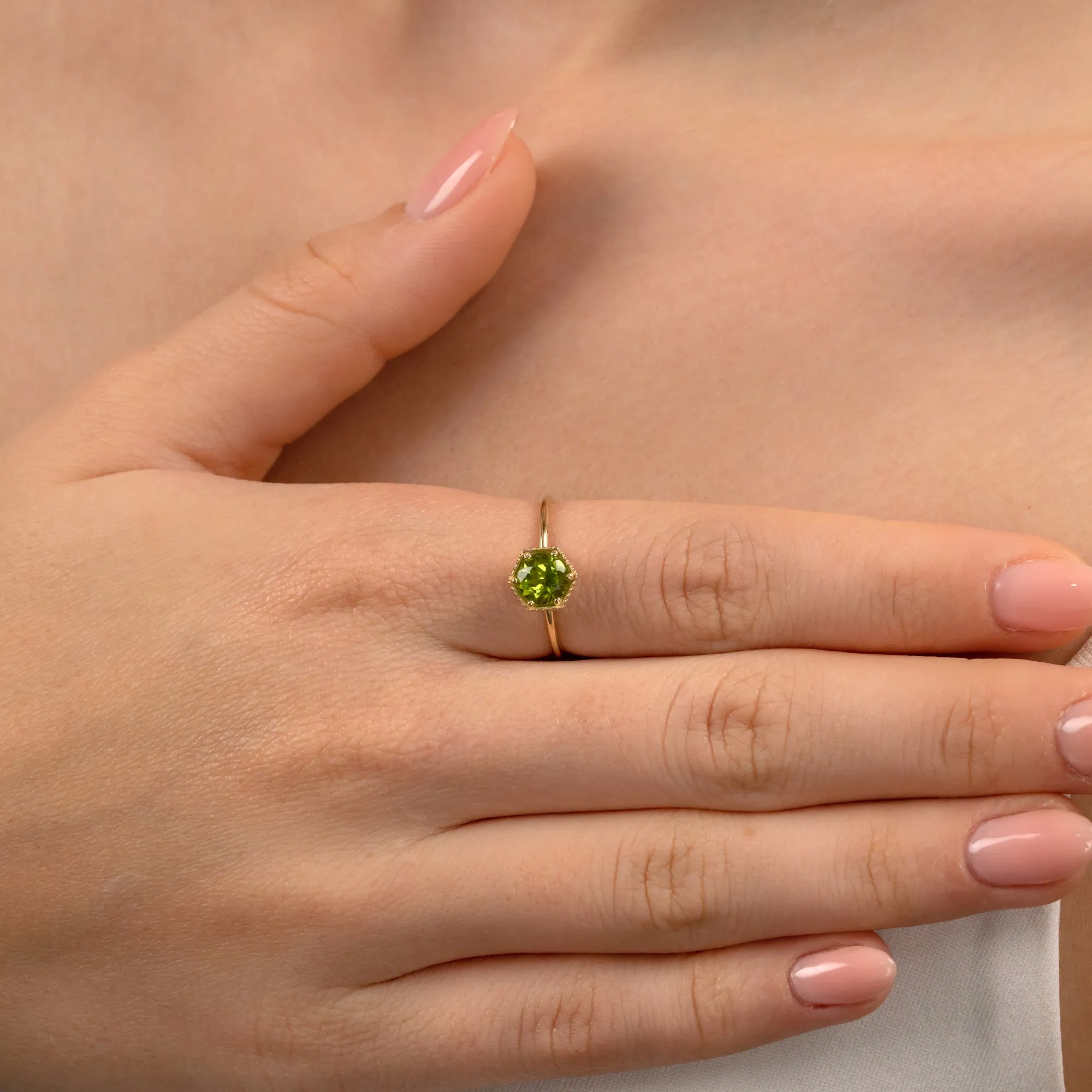 Hexagon Peridot Ring, Anaya SARAHELISE