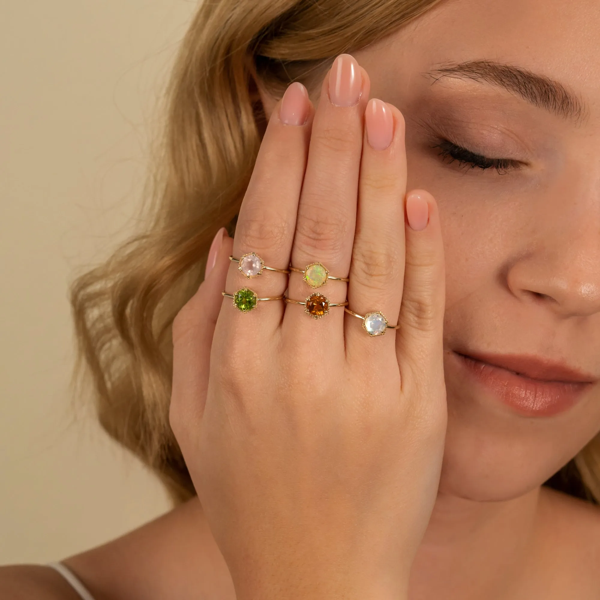Hexagon Peridot Ring, Anaya SARAHELISE