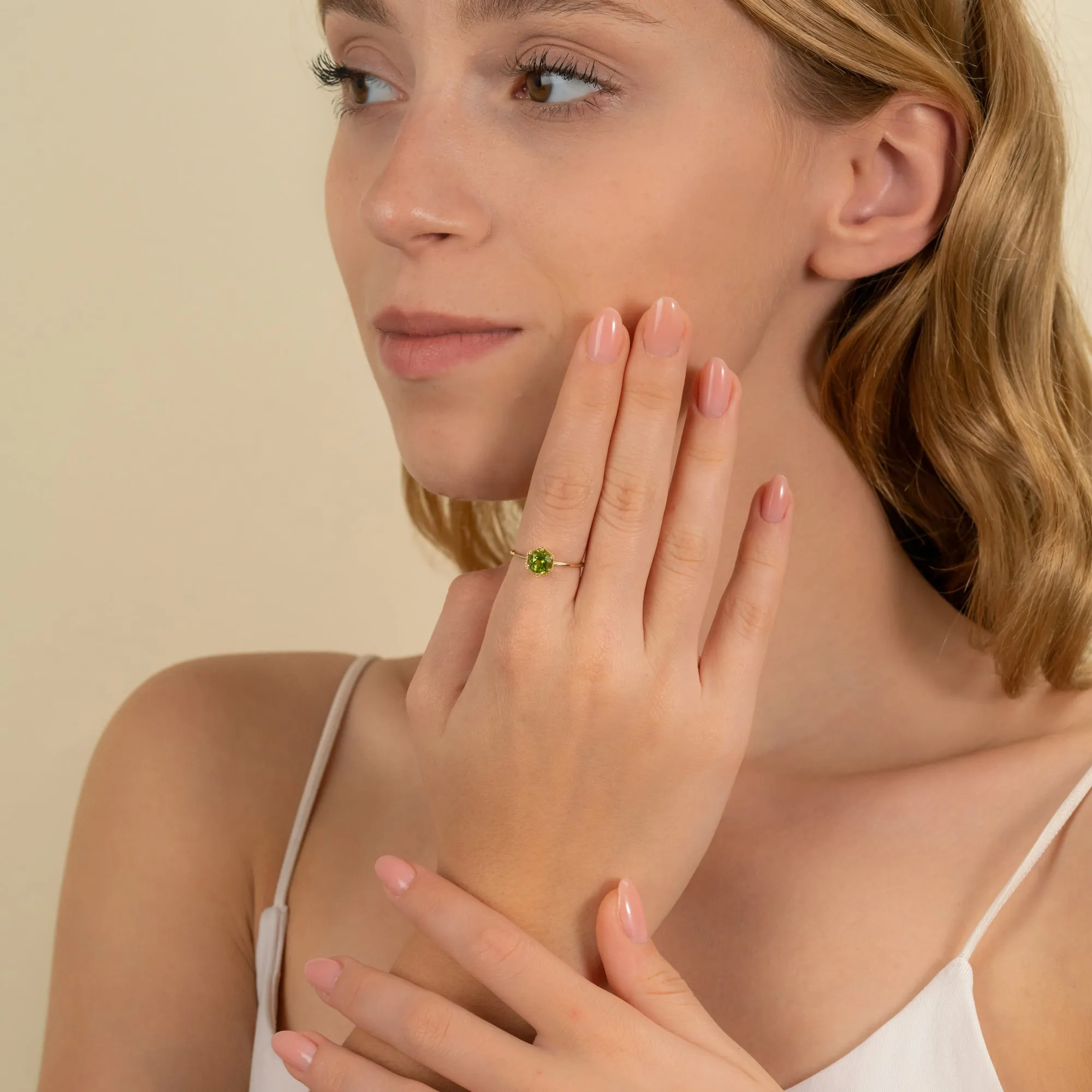 Hexagon Peridot Ring, Anaya SARAHELISE