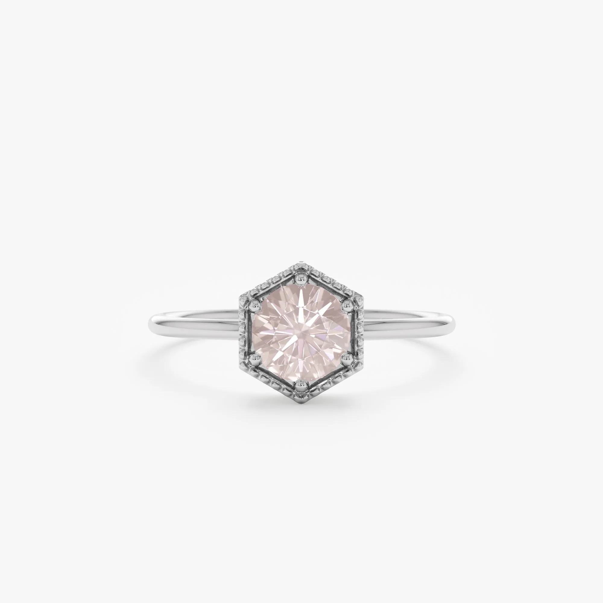 Hexagon Rose Quartz Ring, Anaya SARAHELISE