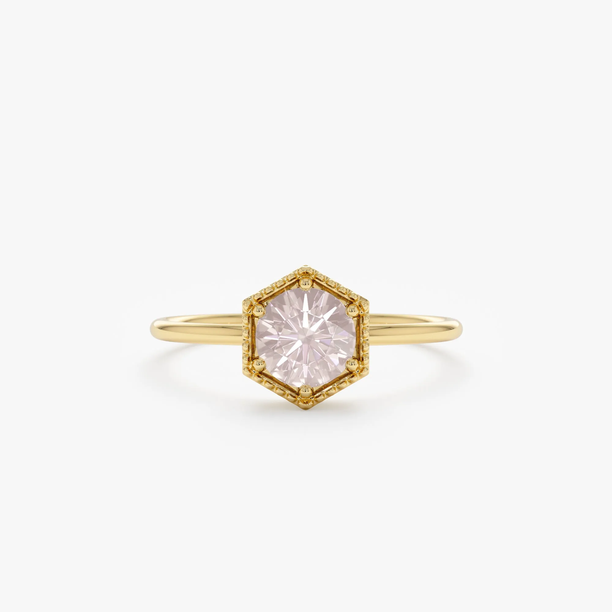 Hexagon Rose Quartz Ring, Anaya SARAHELISE