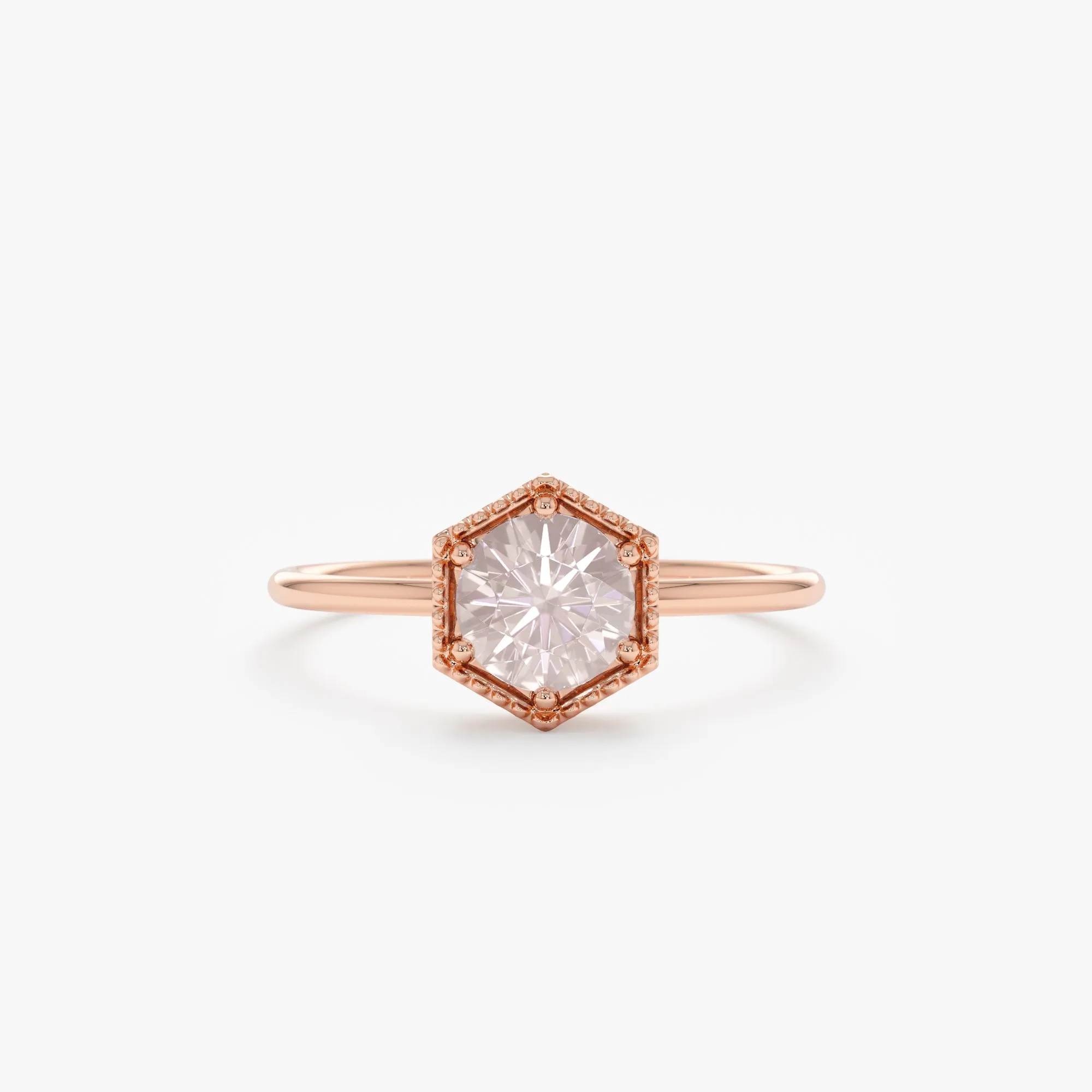 Hexagon Rose Quartz Ring, Anaya SARAHELISE