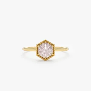 Hexagon Rose Quartz Ring, Anaya SARAHELISE