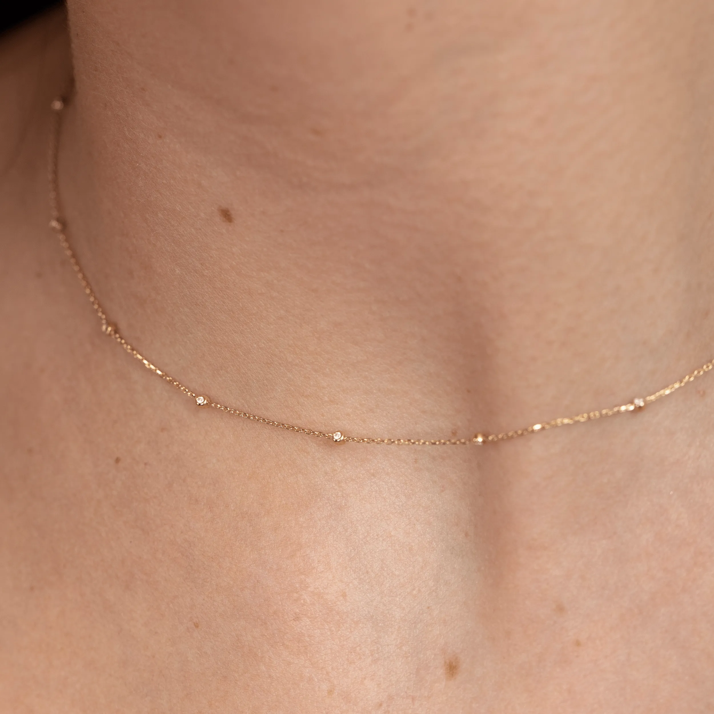 Itty Bitty Diamond Station Necklace, Tanya SARAHELISE