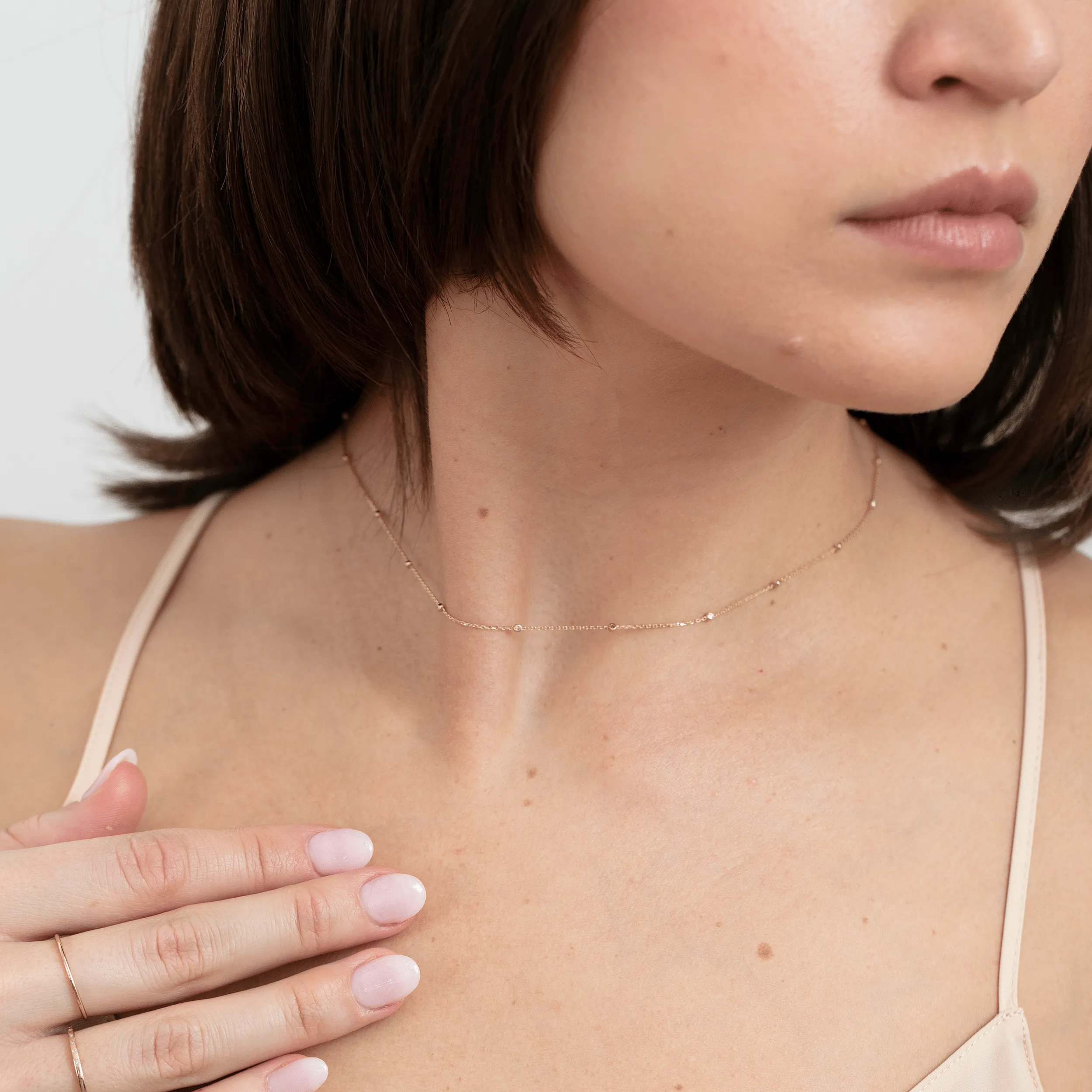Itty Bitty Diamond Station Necklace, Tanya SARAHELISE