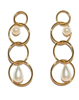 Ivory Teardrop Linear Earrings