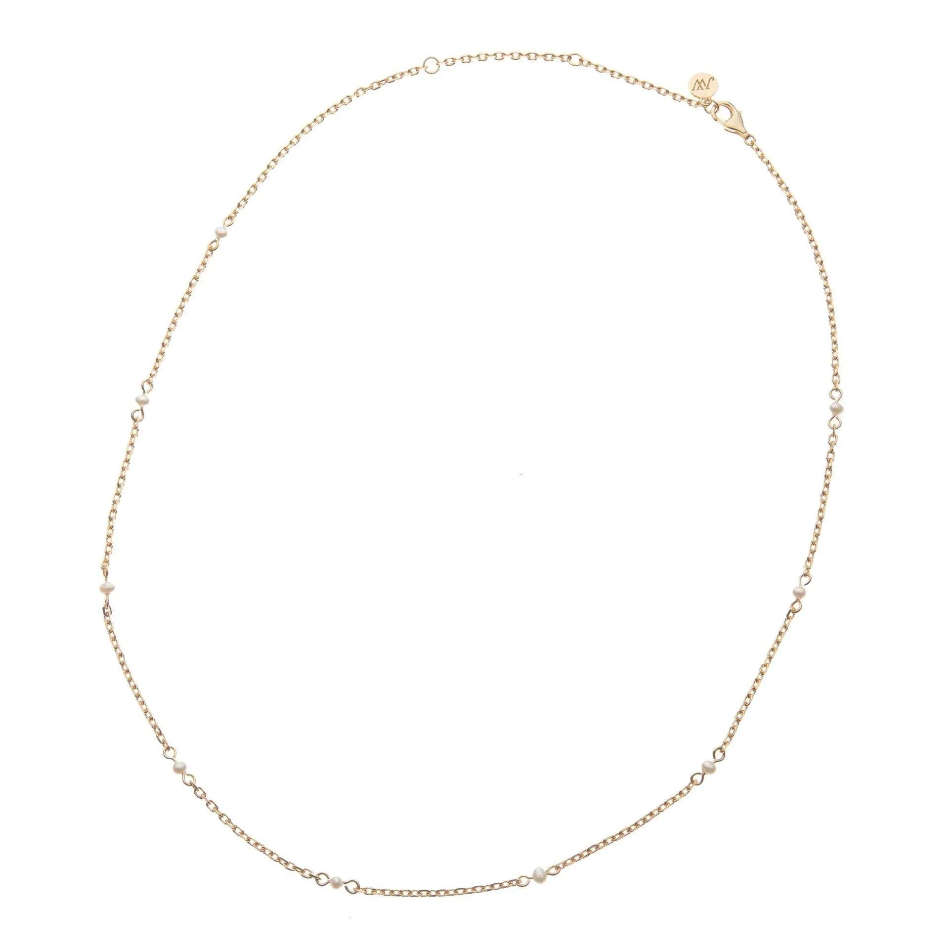 Jane Win Adjustable Pearl Station Chain Necklace Croghans