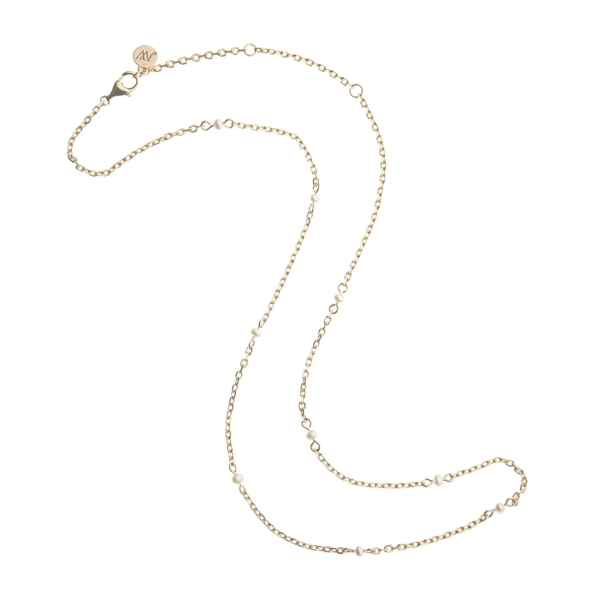 Jane Win Adjustable Pearl Station Chain Necklace Croghans