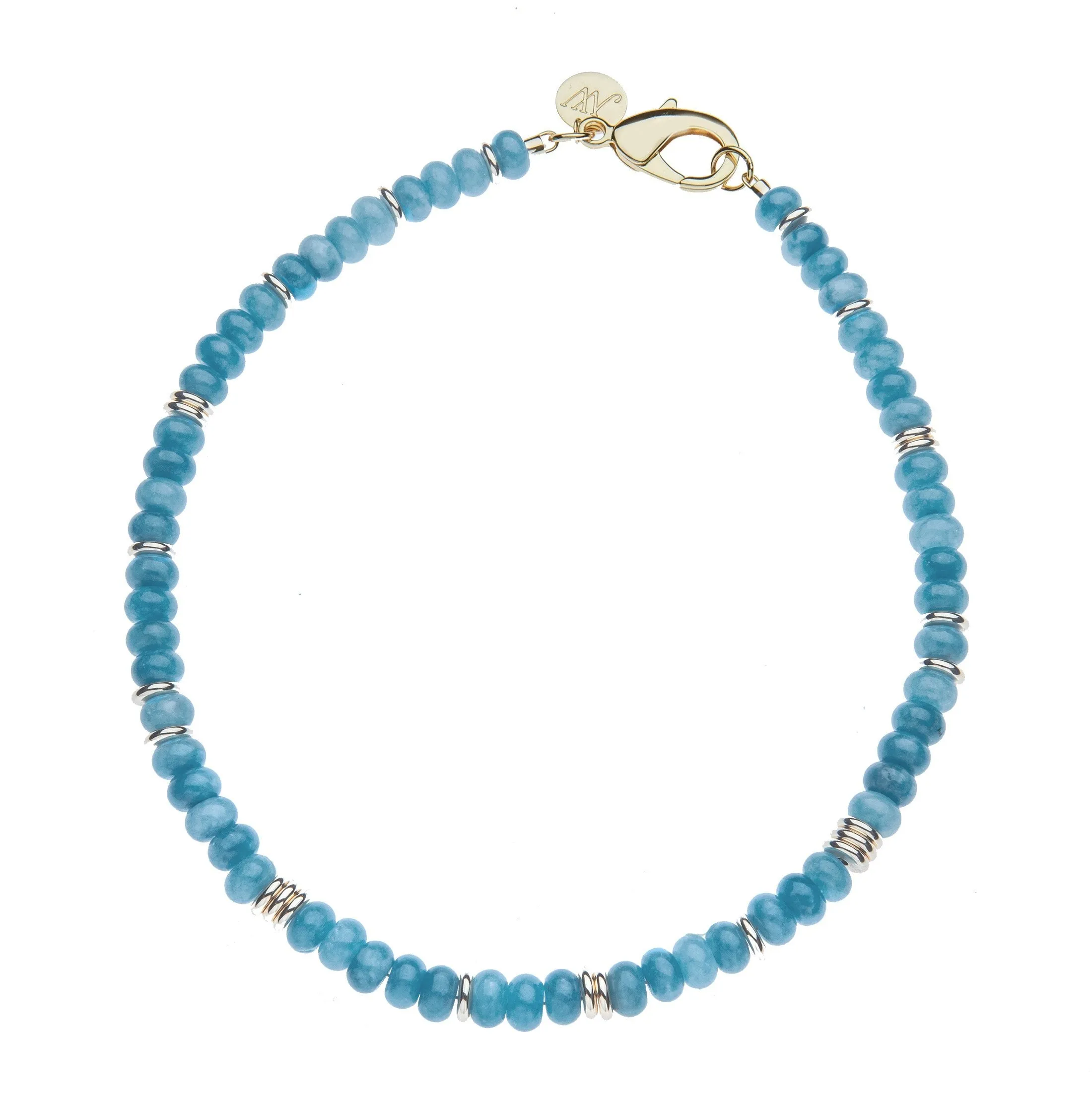 Jane Win Aqua Jade Gumdrop Beaded Necklace Croghans