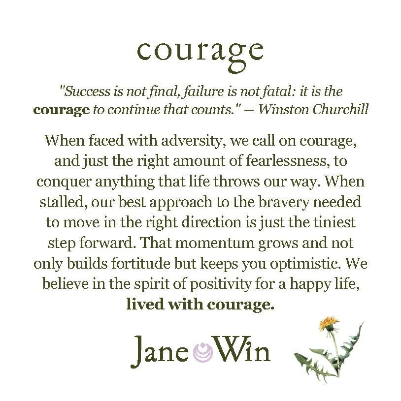 Jane Win COURAGE Original Coin Pendant Necklace Croghans