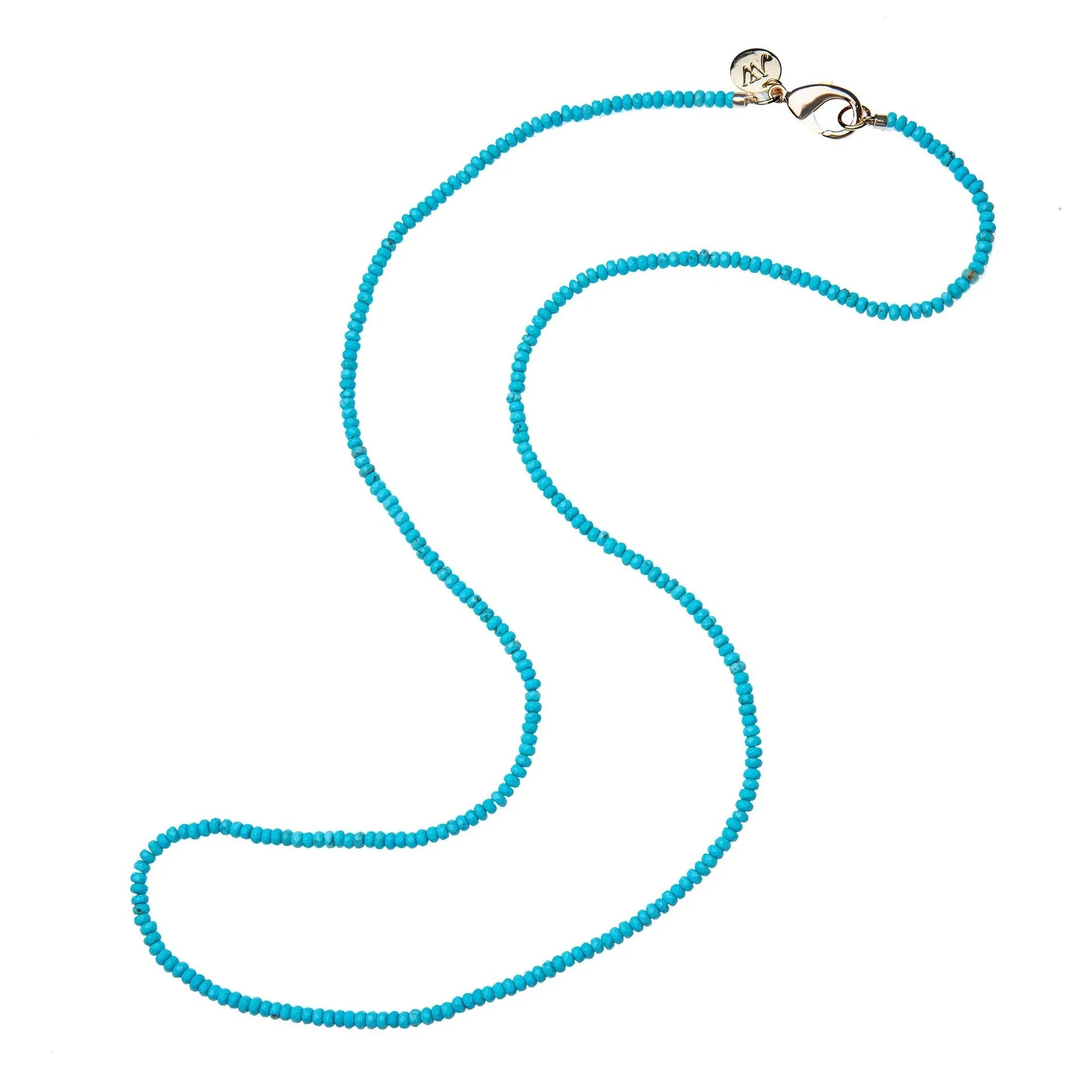 Jane Win Double Wrap Diamond-Cut Turquoise Beaded Necklace Croghans