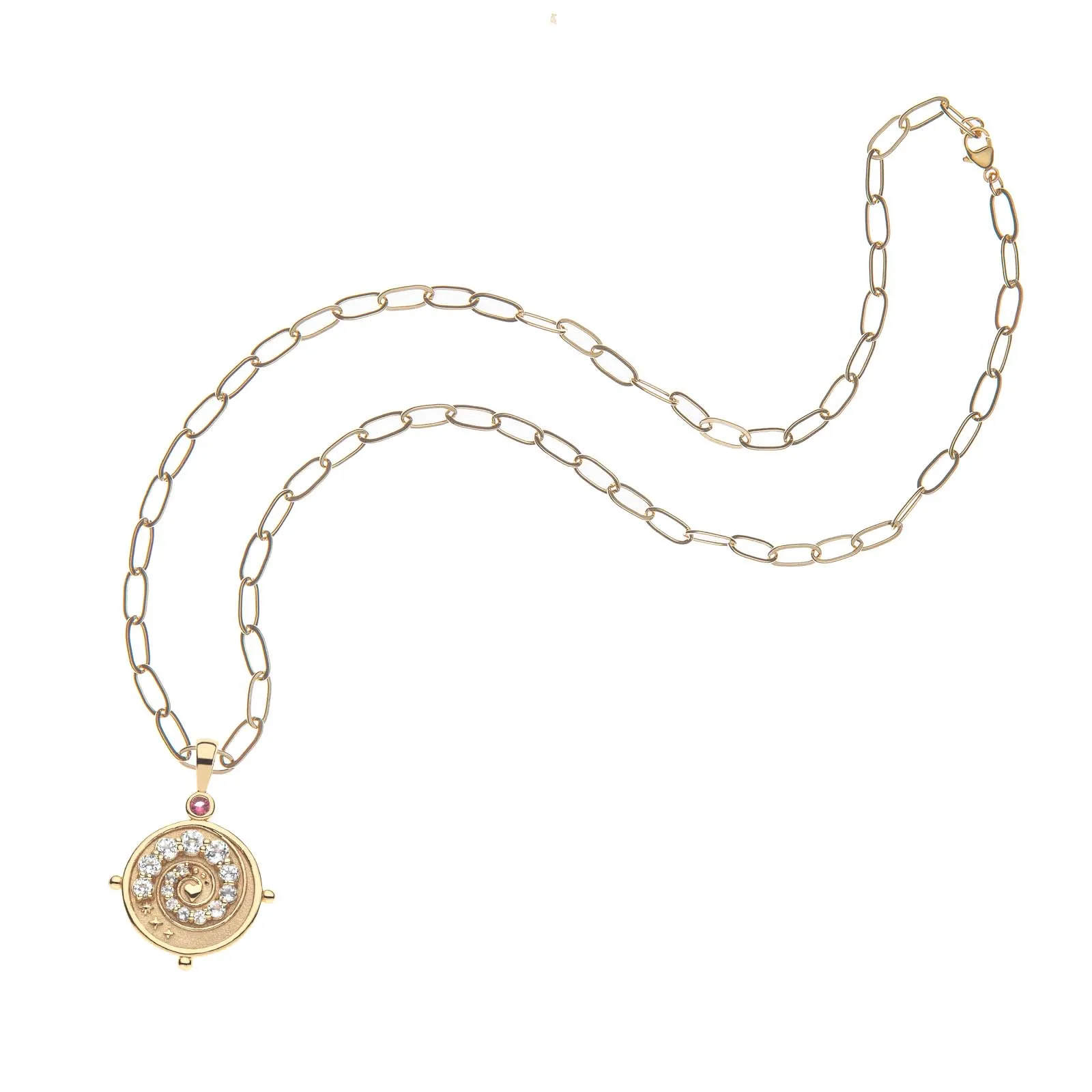 Jane Win INSPIRATION Petite Embellished Coin Pendant Necklace Croghans