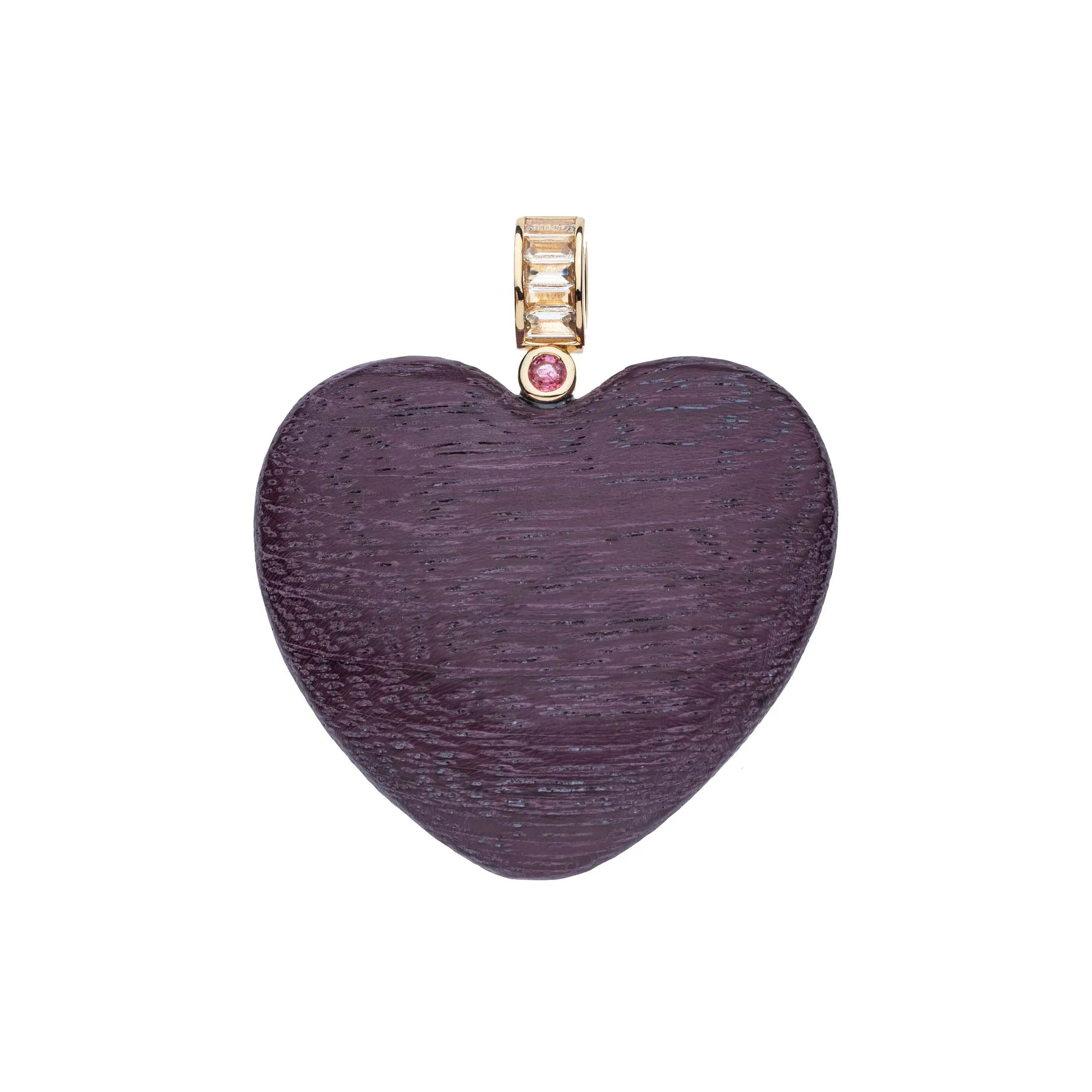 Jane Win LOVE Jumbo Wood Heart Pendant Necklace Croghans