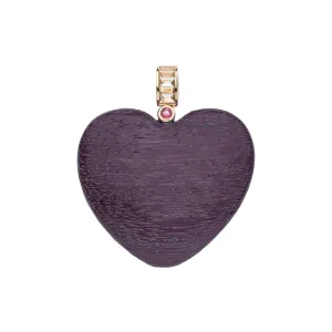 Jane Win LOVE Jumbo Wood Heart Pendant Necklace Croghans