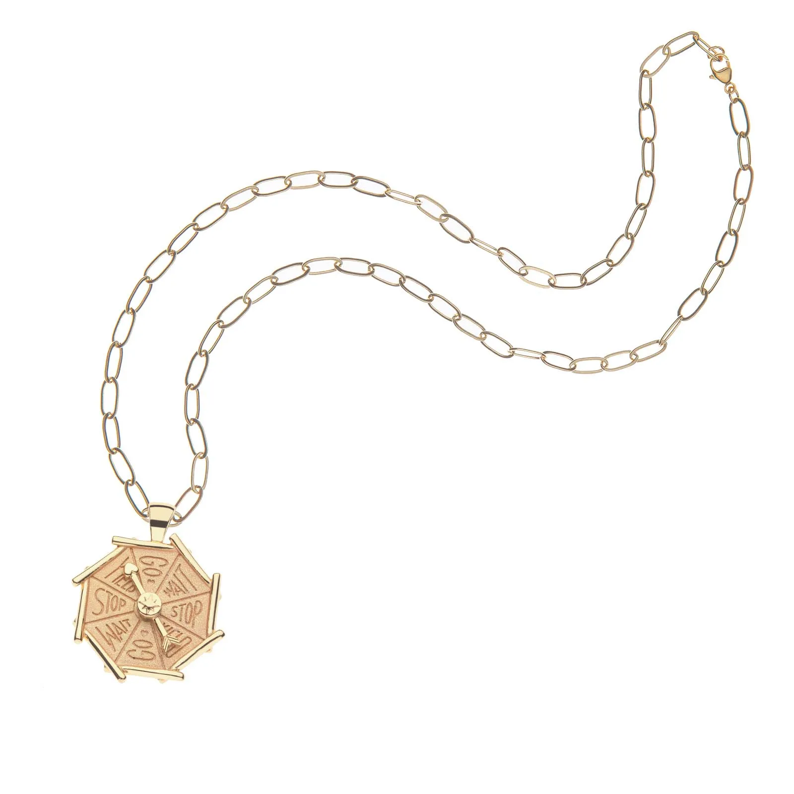 Jane Win LUCKY Bamboo Spinner Pendant Necklace Croghans
