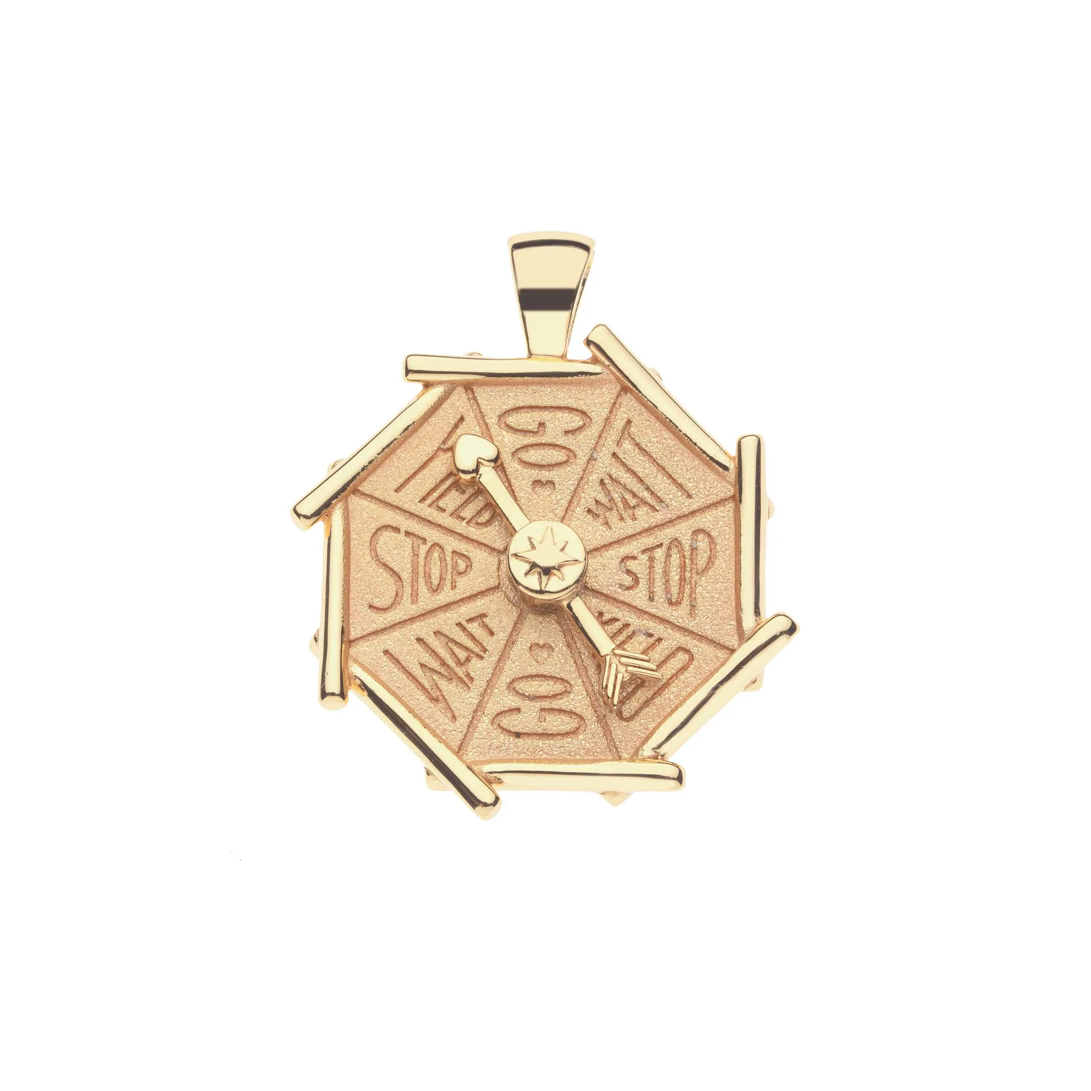 Jane Win LUCKY Bamboo Spinner Pendant Necklace Croghans