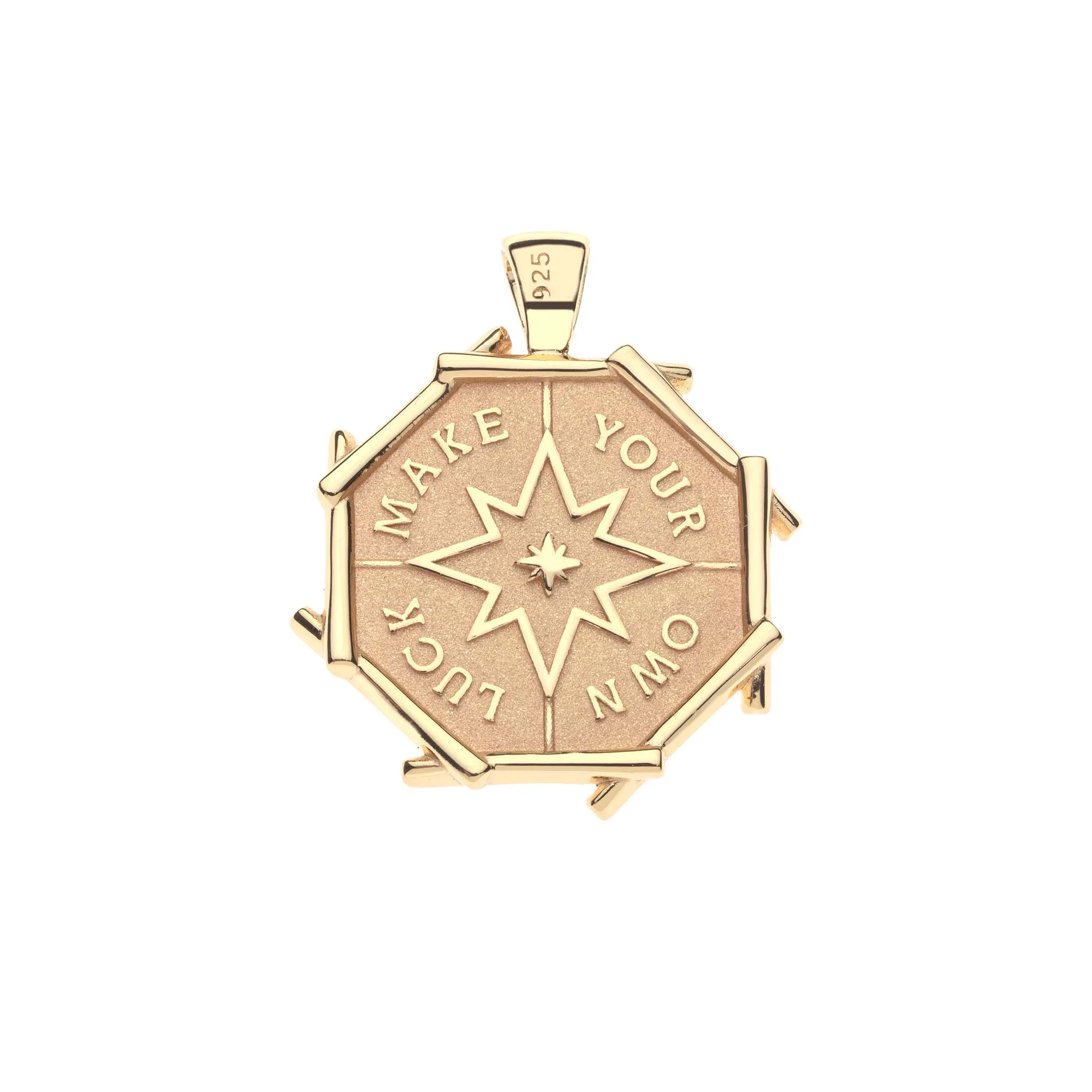 Jane Win LUCKY Bamboo Spinner Pendant Necklace Croghans