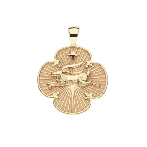 Jane Win LUCKY Rabbit Quatrefoil Pendant Necklace Croghans