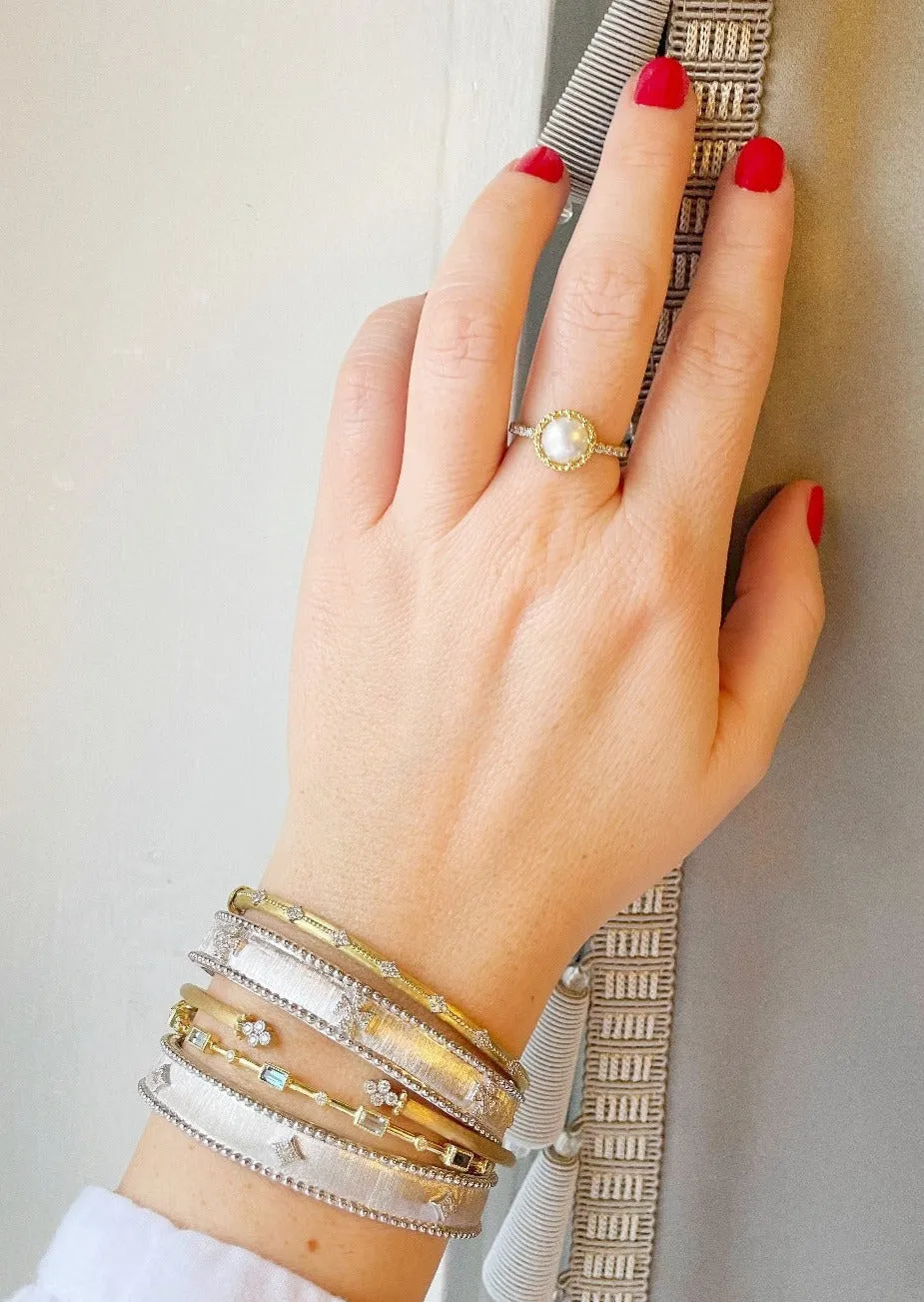 Jude Frances Blue Topaz Baguette & Diamond Bangle