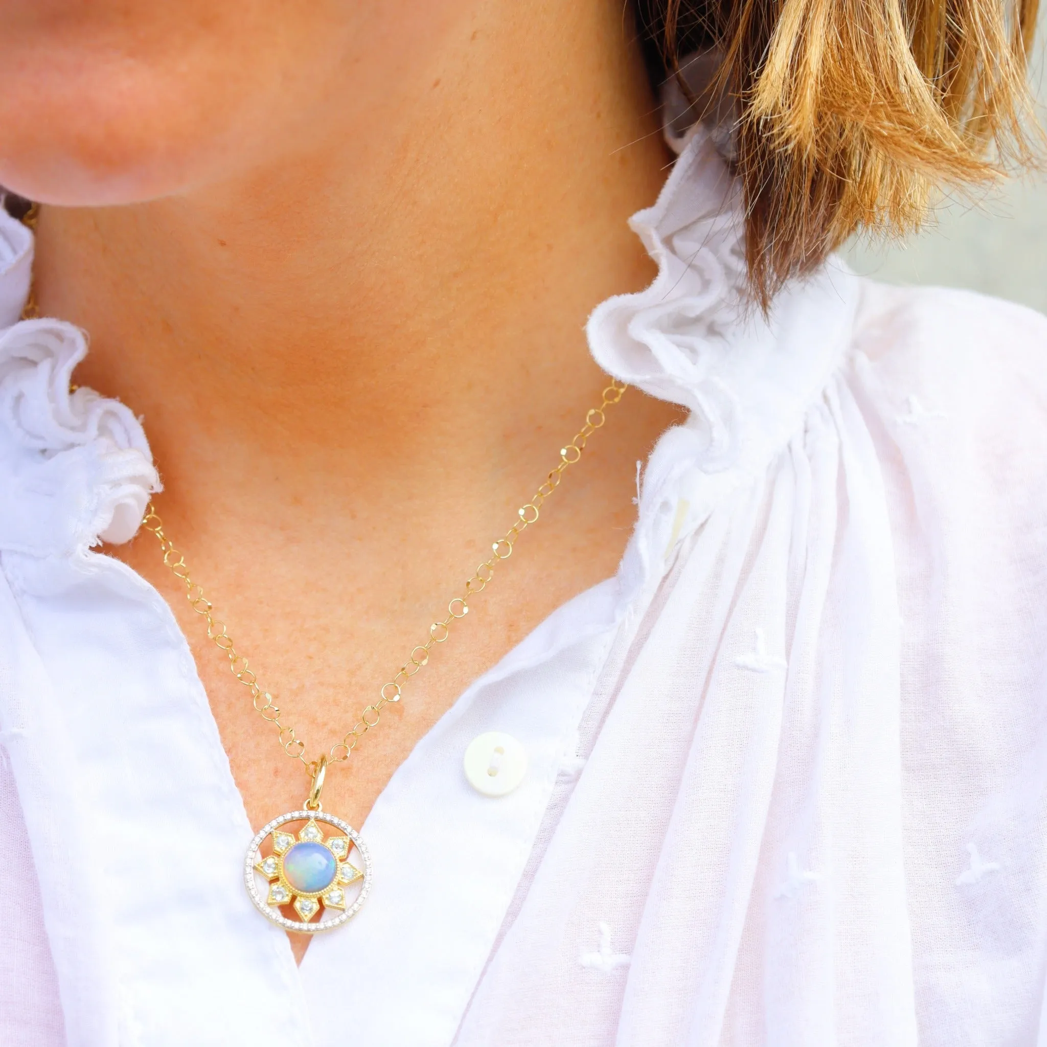 Jude Frances Hammered Circle Chain Necklace Croghans