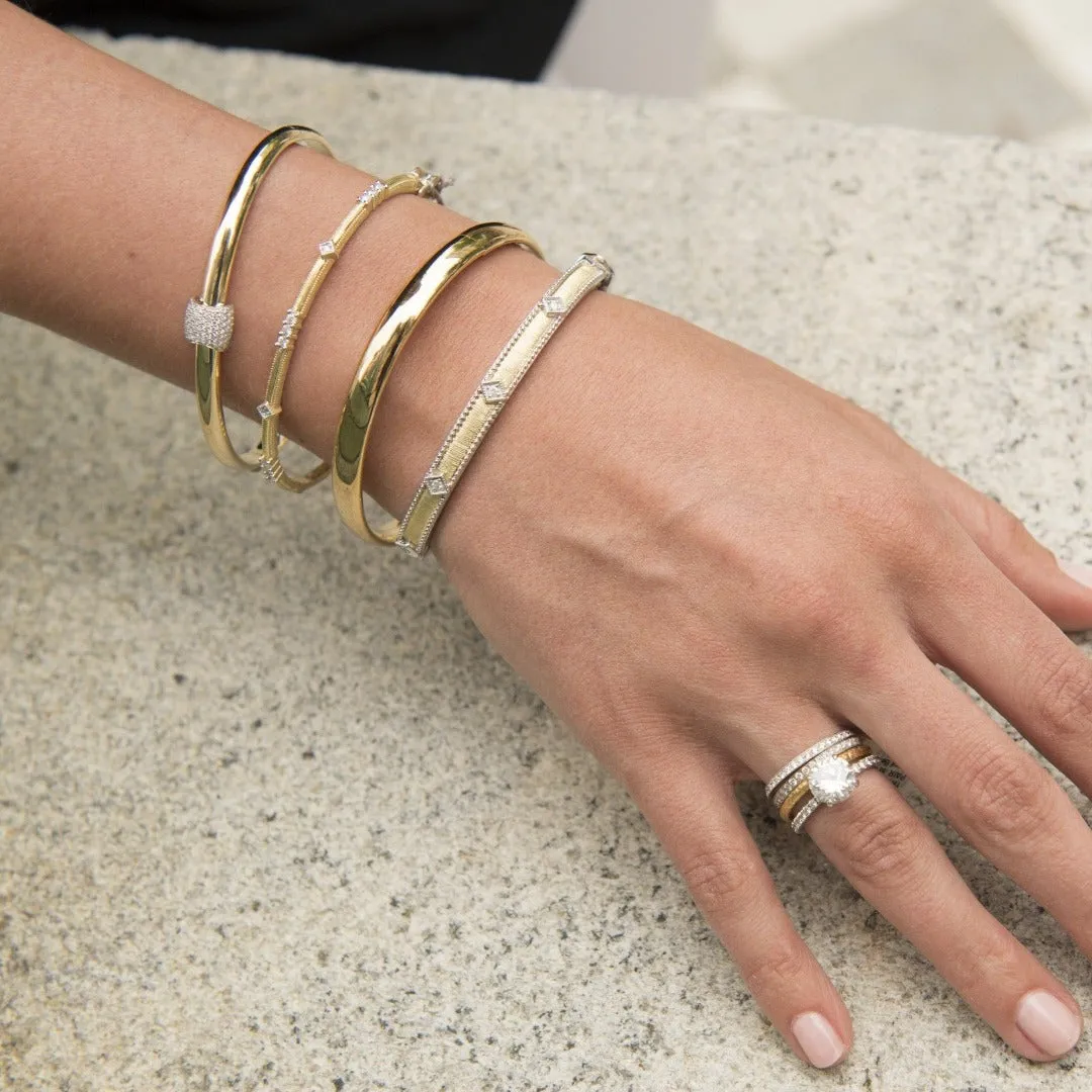 Jude Frances Mixed Metal Lisse Simple Kite Shape Bangle