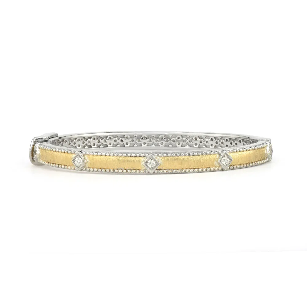 Jude Frances Mixed Metal Lisse Simple Kite Shape Bangle