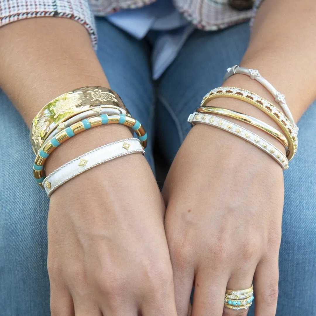 Jude Frances Mixed Metal Narrow Nina Beaded Kite Cuff