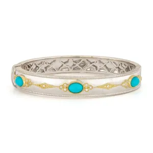 Jude Frances Mixed Metal Oval Turquoise Bangle