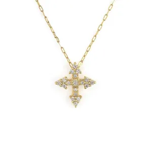 Jude Frances Provence Champagne Tiny Cross Pendant Necklace Croghans