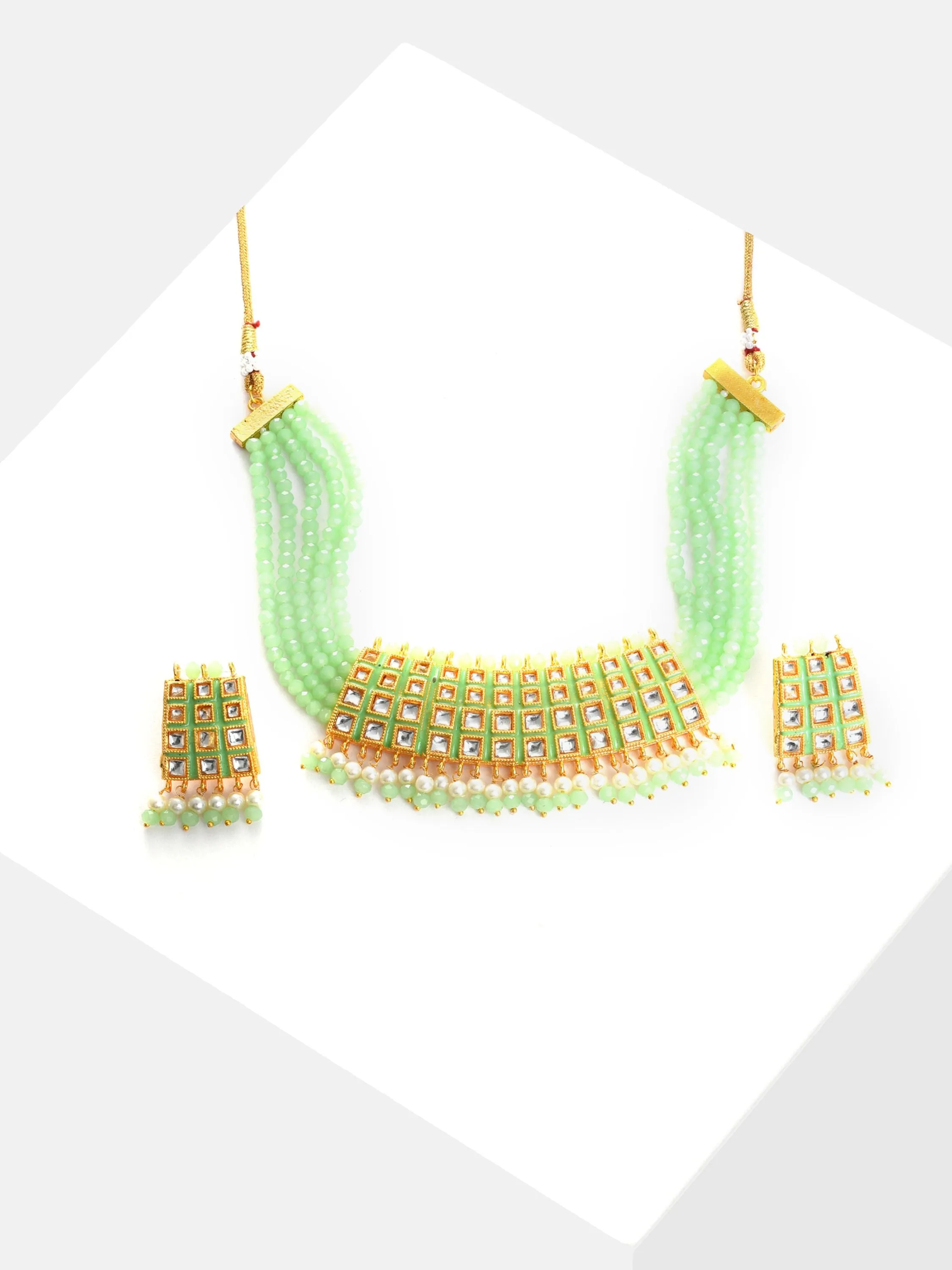 Kundan Meenakari Jaipuri Choker Set