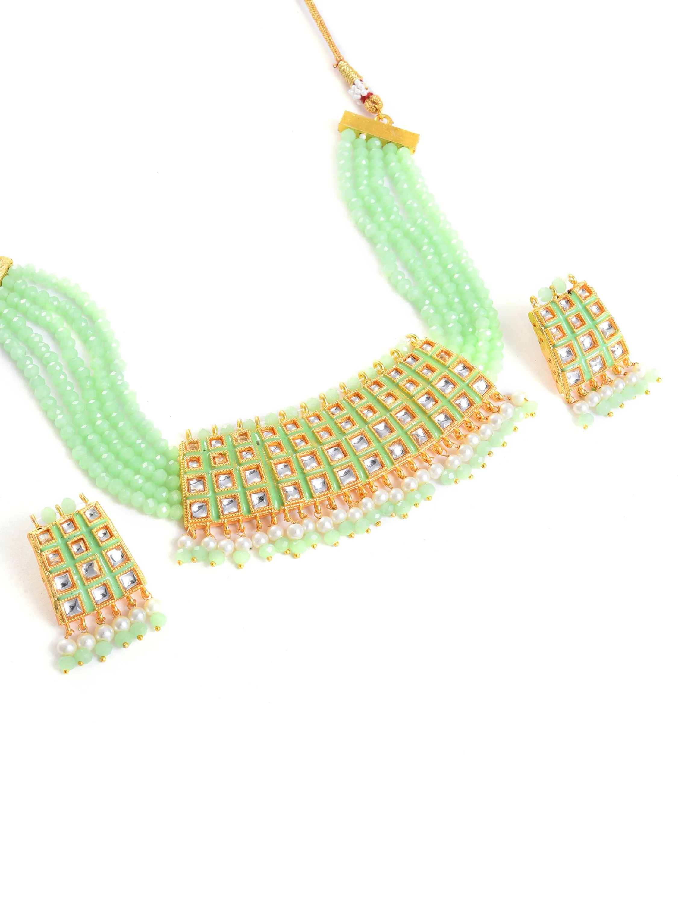 Kundan Meenakari Jaipuri Choker Set