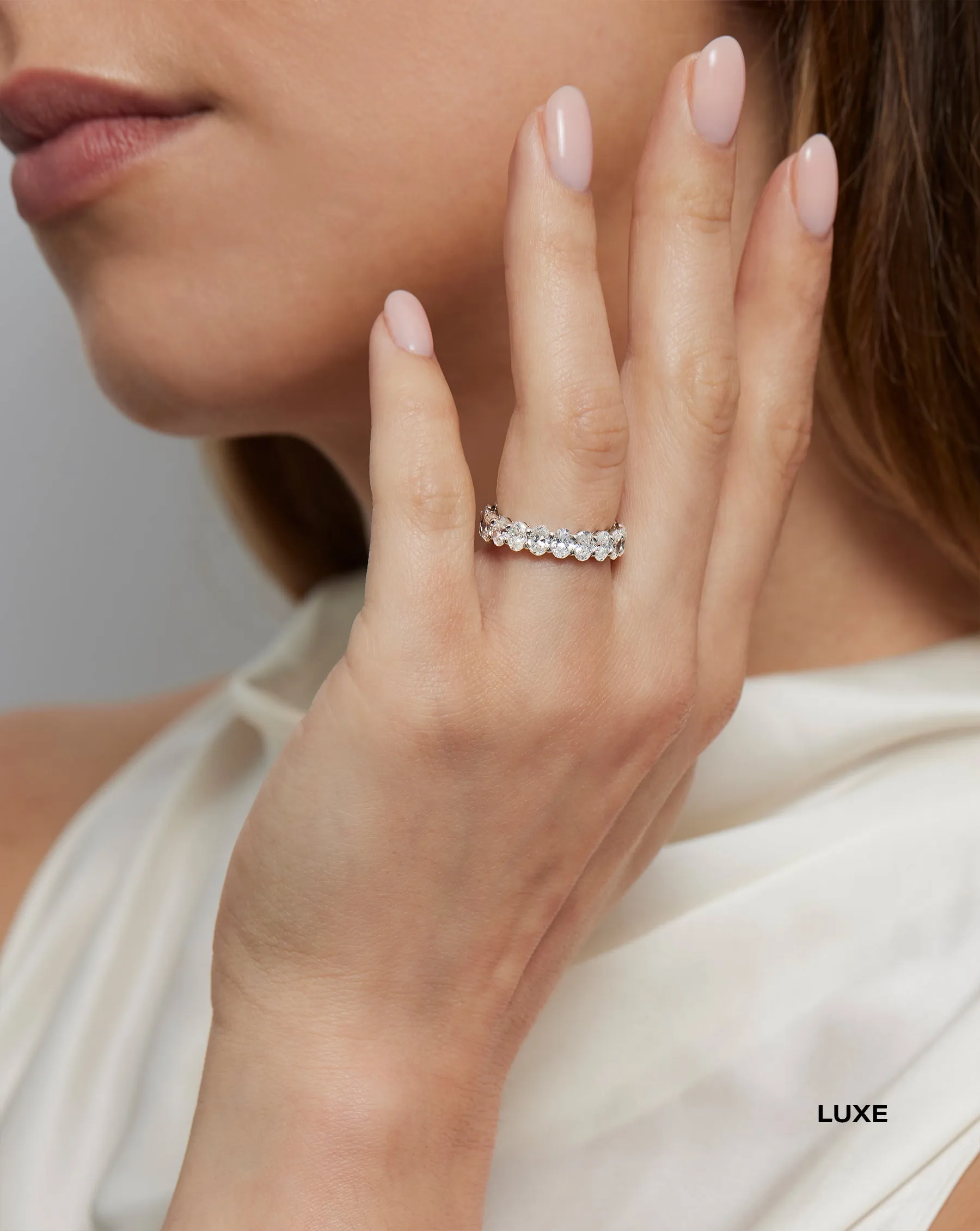 Lab Grown Oval 3/4 Diamond Band Ring Concierge