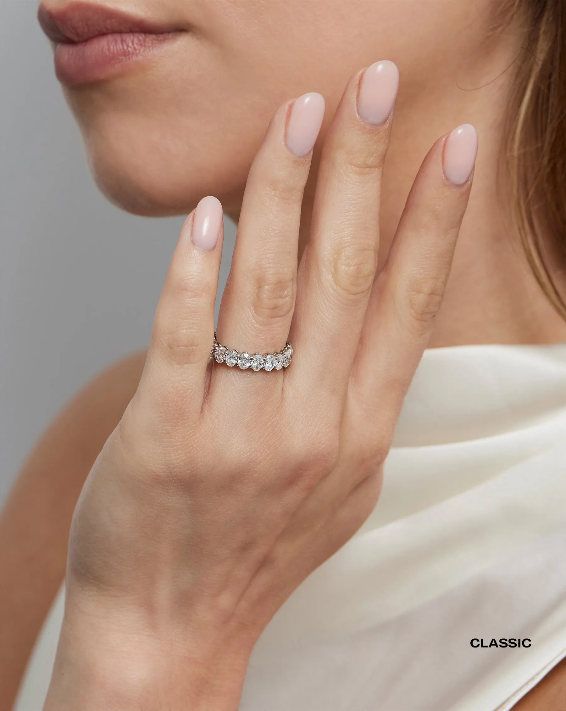 Lab Grown Oval 3/4 Diamond Band Ring Concierge