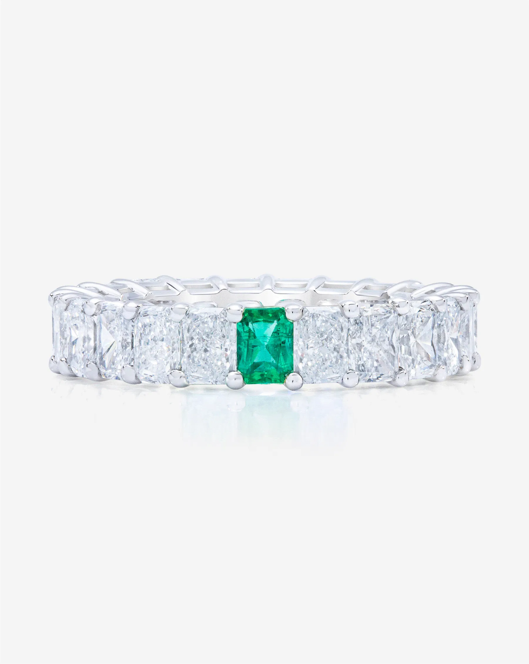 Lab Grown Radiant Diamond and Birthstone Eternity Band Ring Concierge