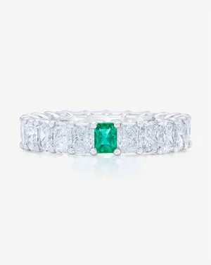 Lab Grown Radiant Diamond and Birthstone Eternity Band Ring Concierge