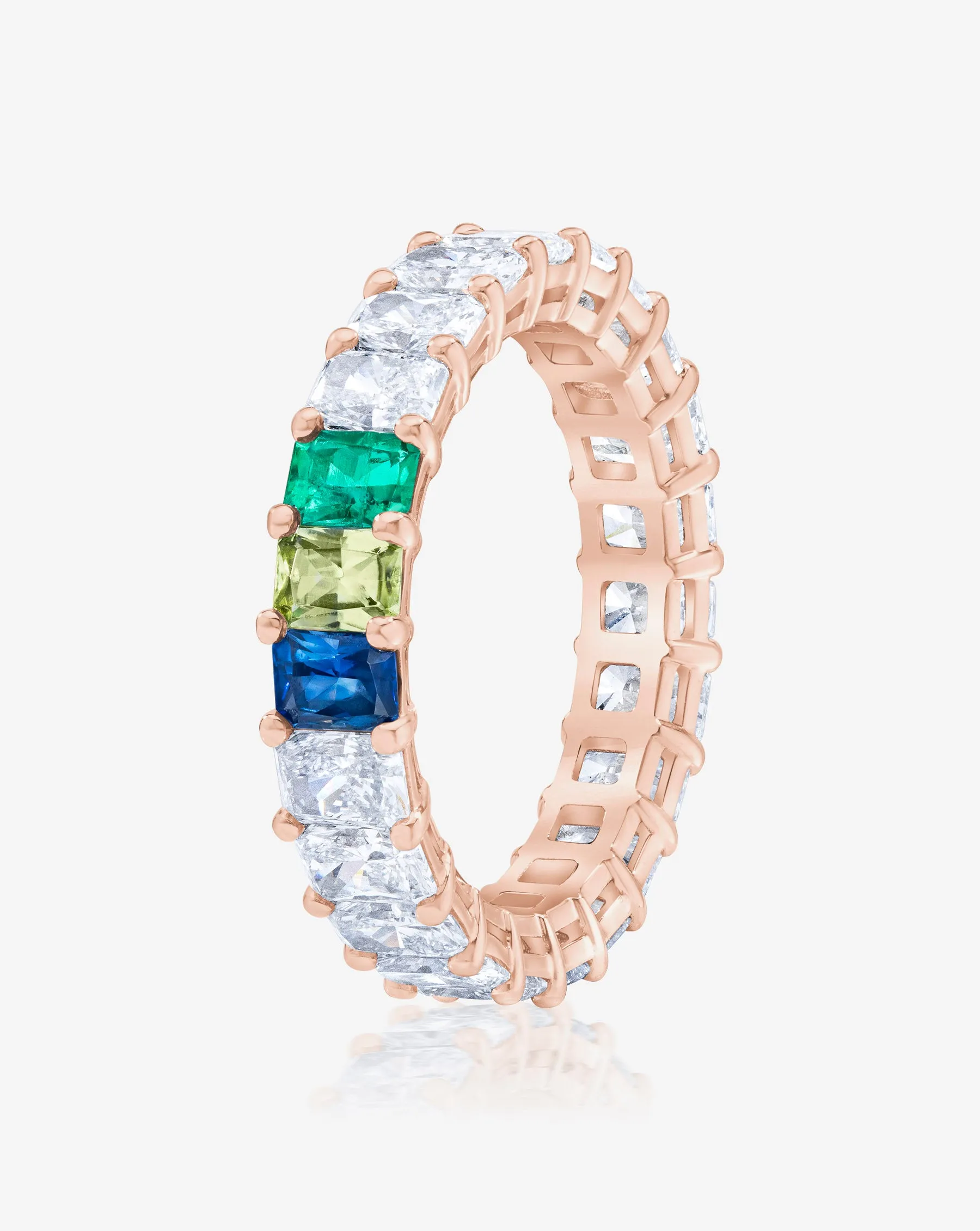 Lab Grown Radiant Diamond and Birthstone Eternity Band Ring Concierge