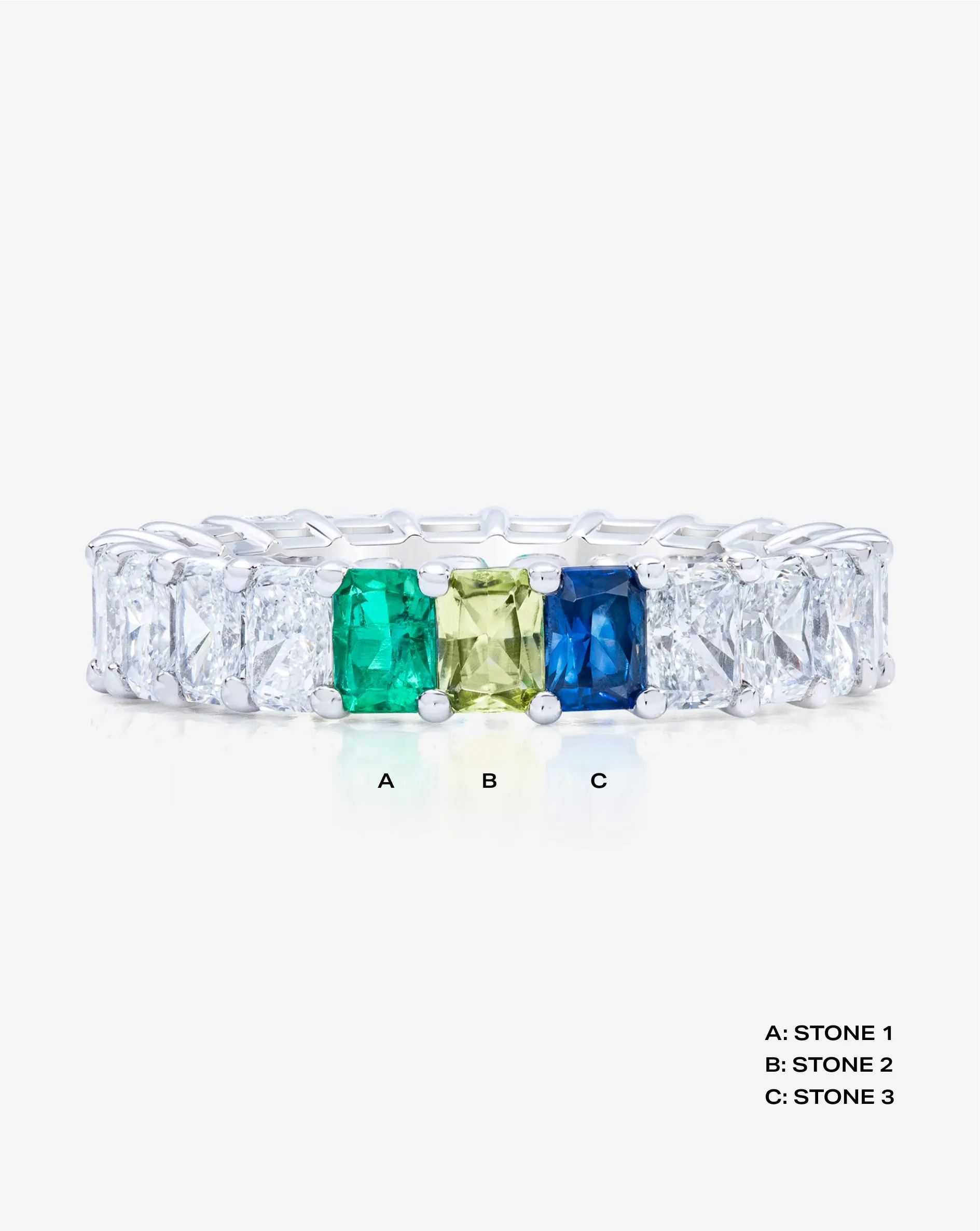 Lab Grown Radiant Diamond and Birthstone Eternity Band Ring Concierge