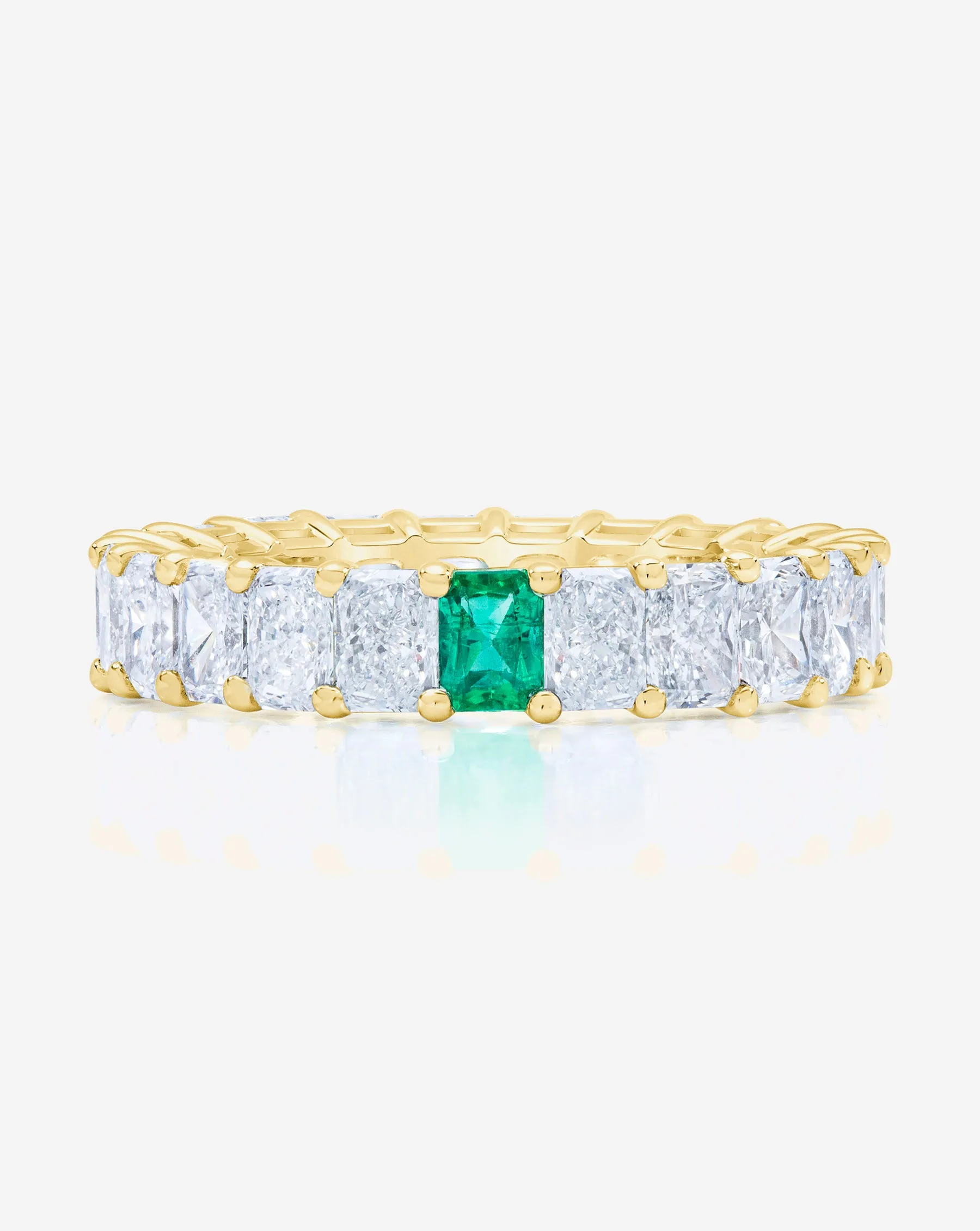 Lab Grown Radiant Diamond and Birthstone Eternity Band Ring Concierge