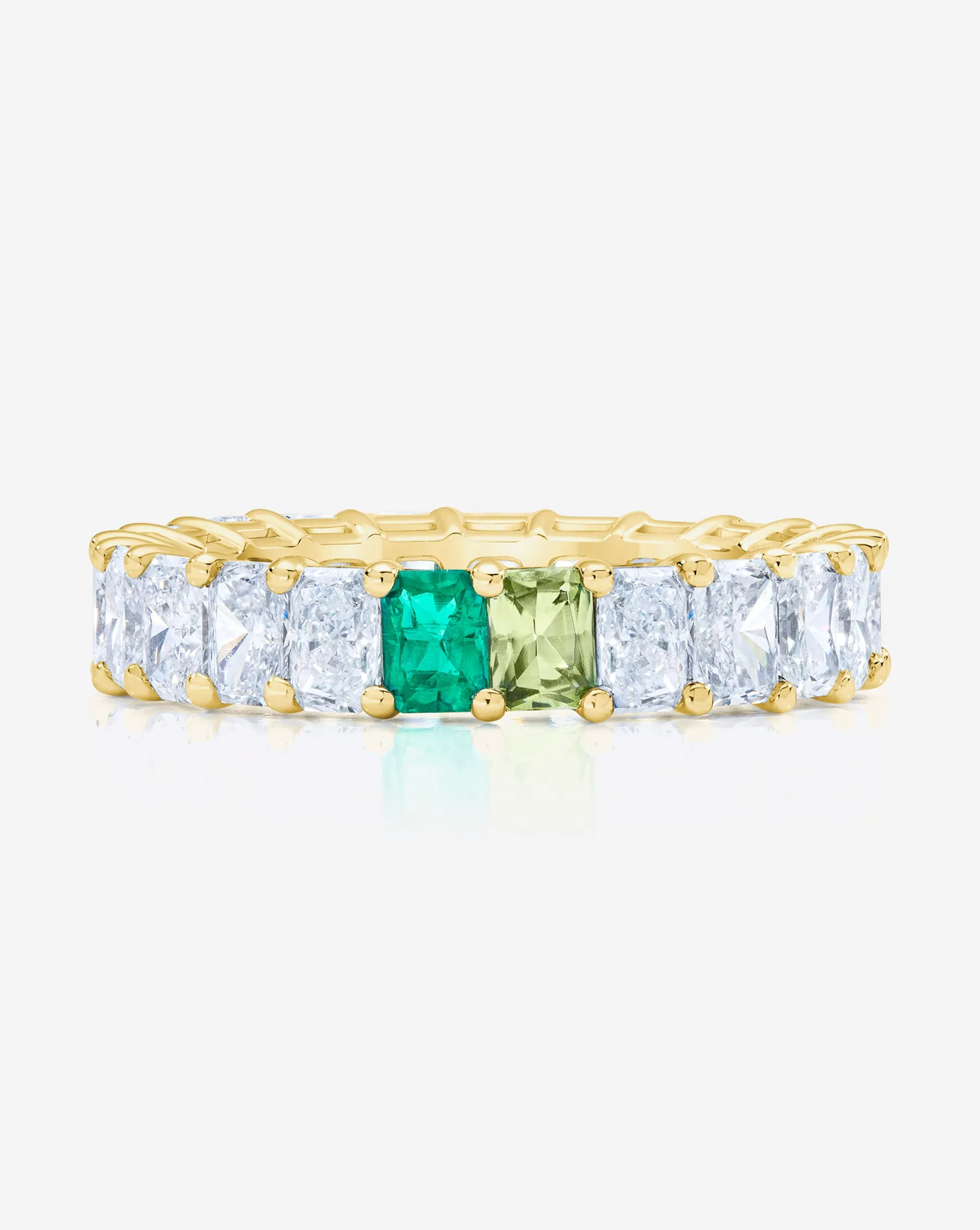Lab Grown Radiant Diamond and Birthstone Eternity Band Ring Concierge