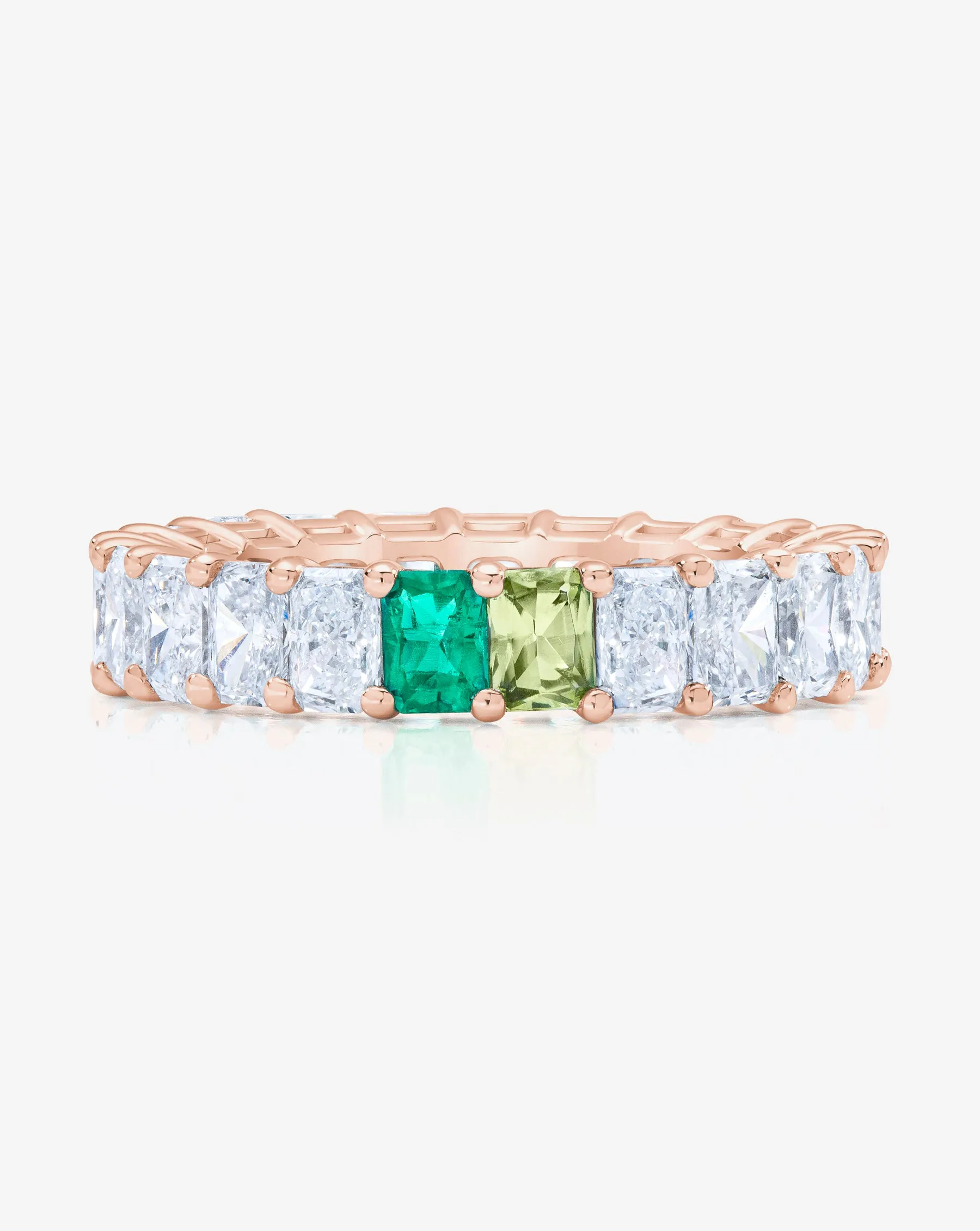 Lab Grown Radiant Diamond and Birthstone Eternity Band Ring Concierge