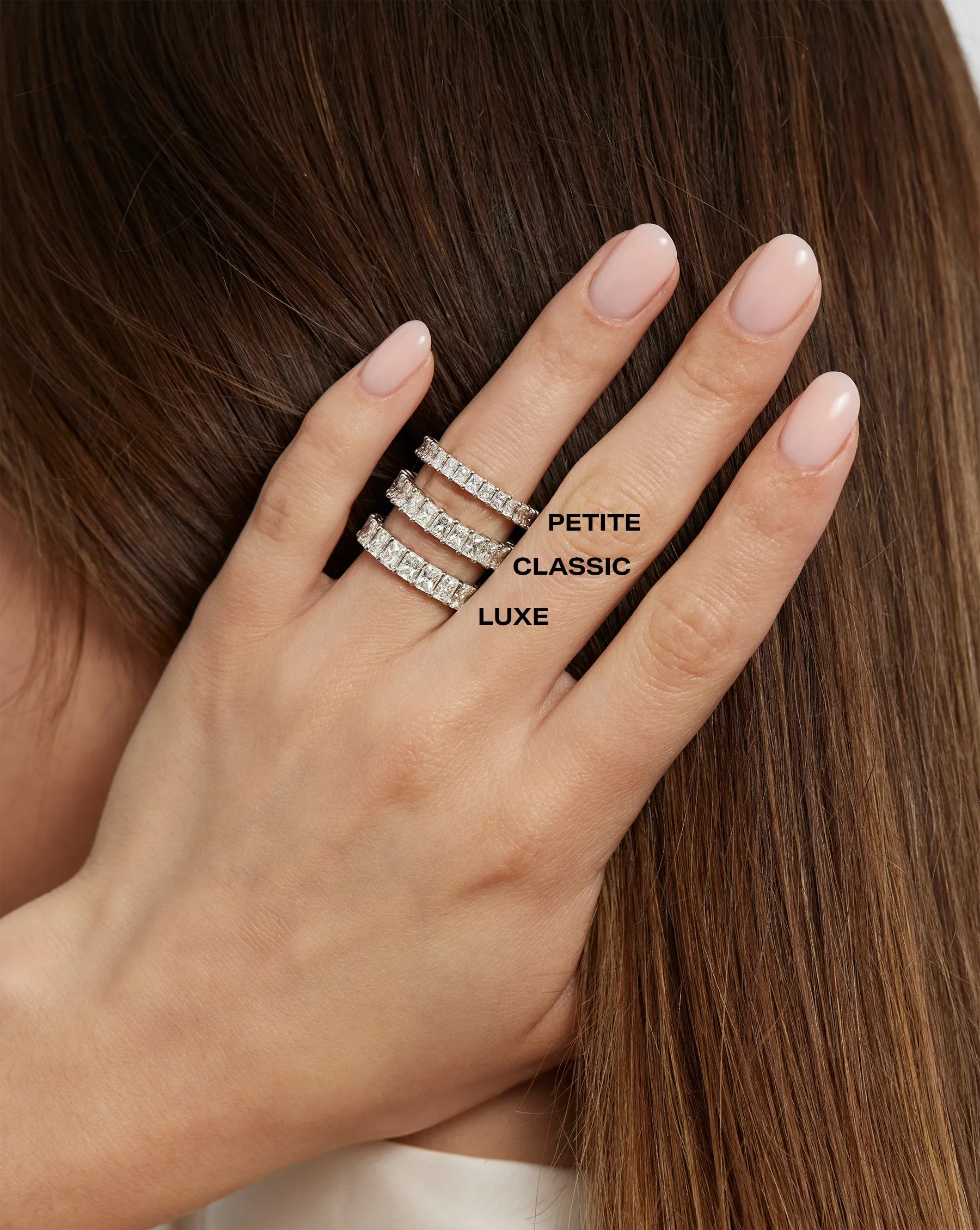 Lab Grown Radiant Diamond and Birthstone Eternity Band Ring Concierge