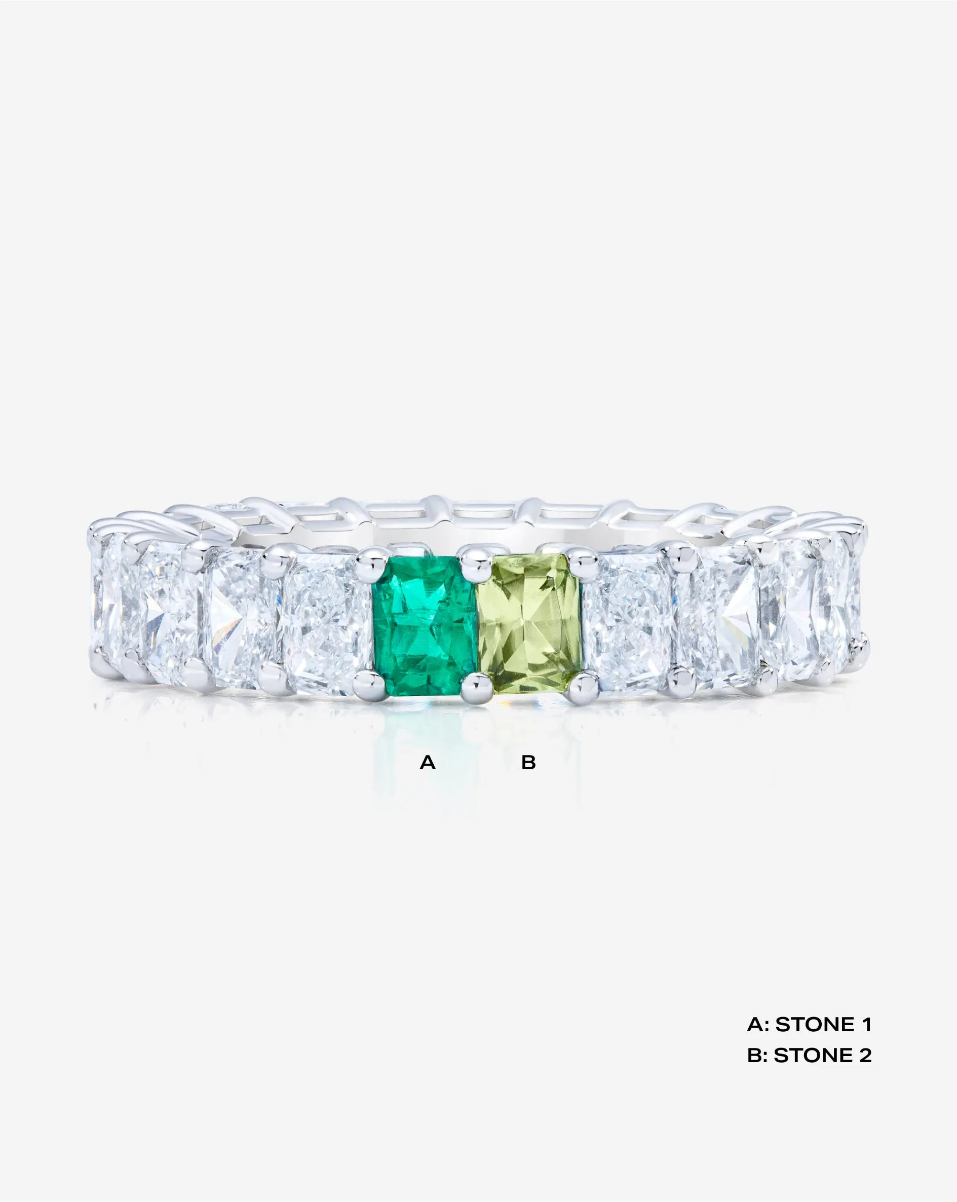 Lab Grown Radiant Diamond and Birthstone Eternity Band Ring Concierge