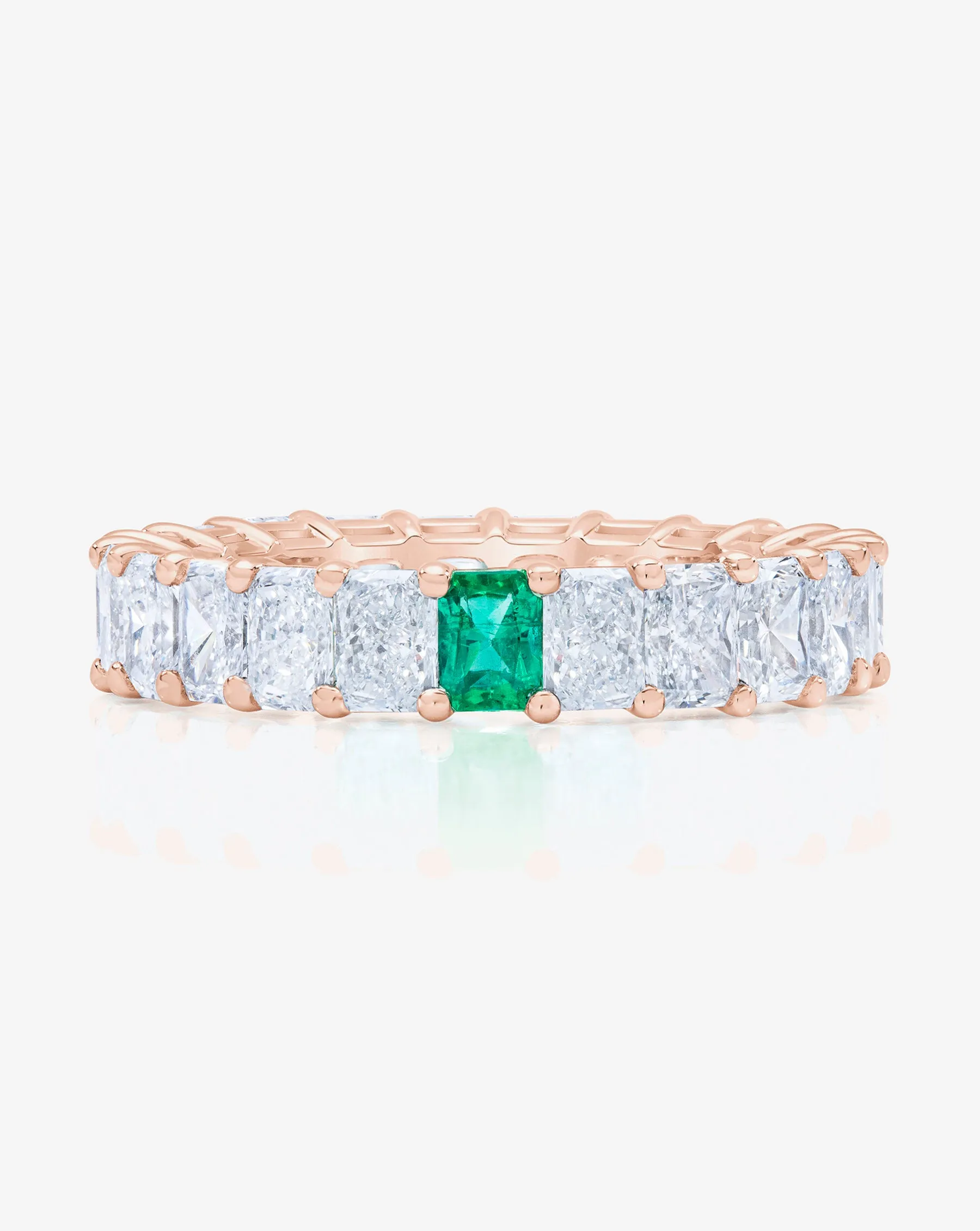 Lab Grown Radiant Diamond and Birthstone Eternity Band Ring Concierge