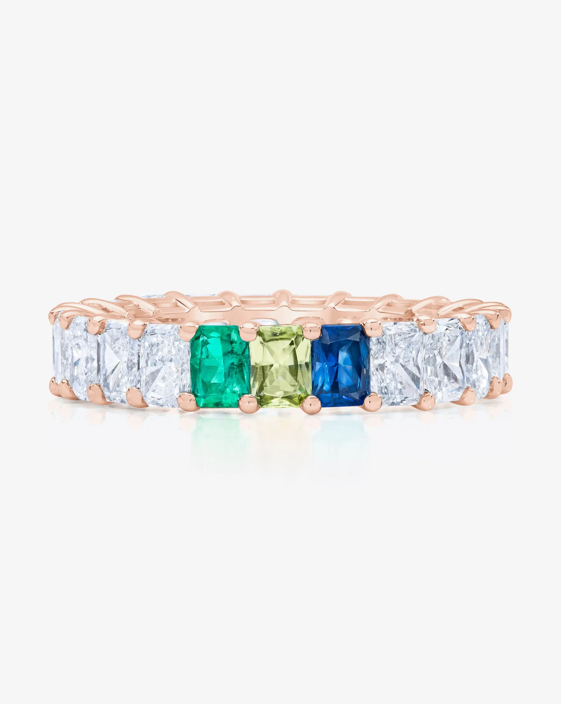 Lab Grown Radiant Diamond and Birthstone Eternity Band Ring Concierge
