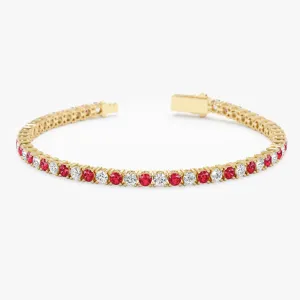 Lab-Grown Ruby and Diamond Tennis Bracelet, Royal SARAHELISE