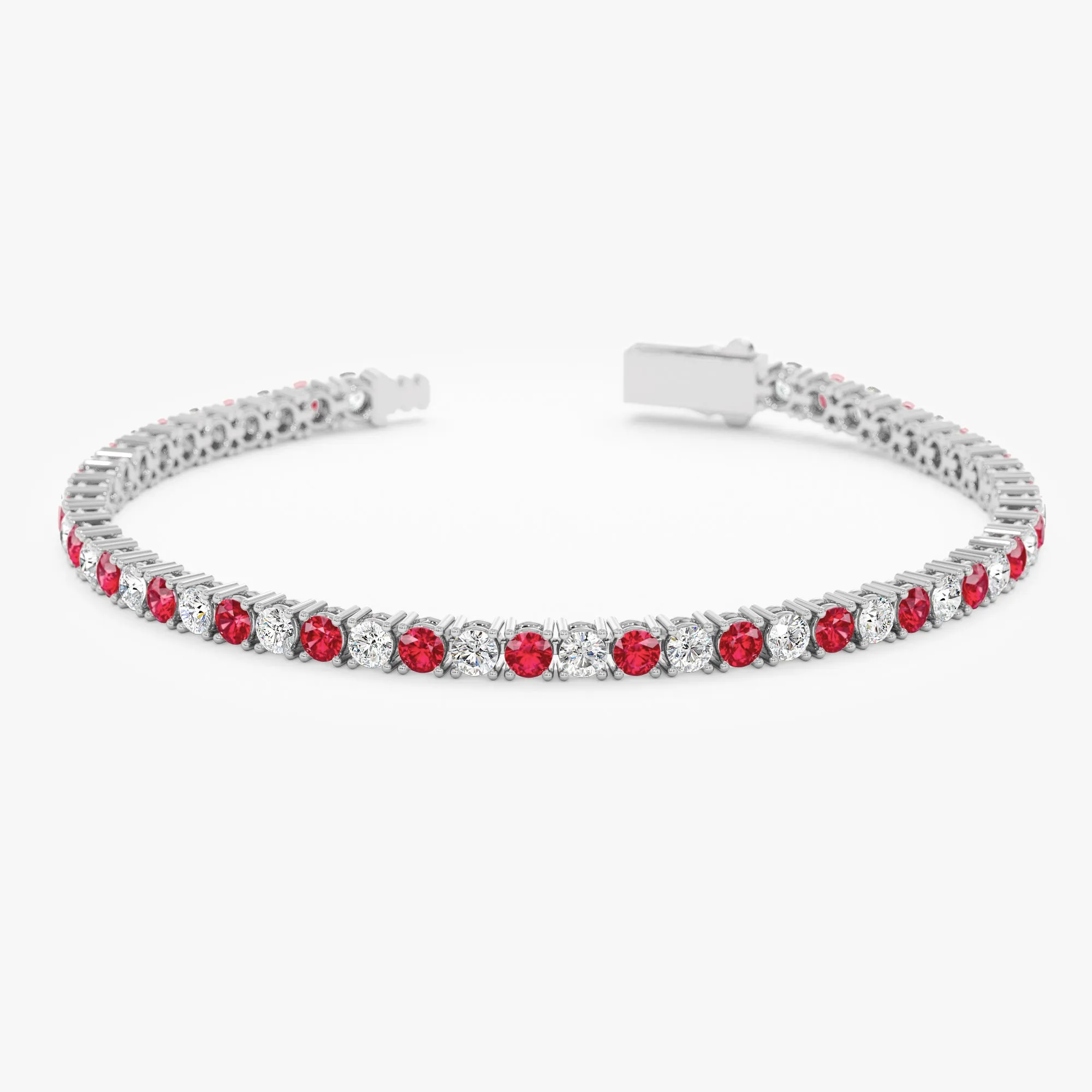 Lab-Grown Ruby and Diamond Tennis Bracelet, Royal SARAHELISE