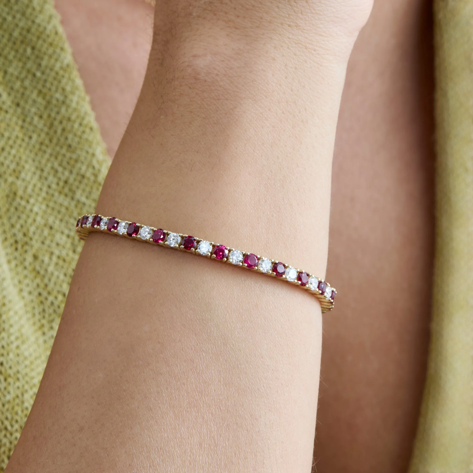 Lab-Grown Ruby and Diamond Tennis Bracelet, Royal SARAHELISE