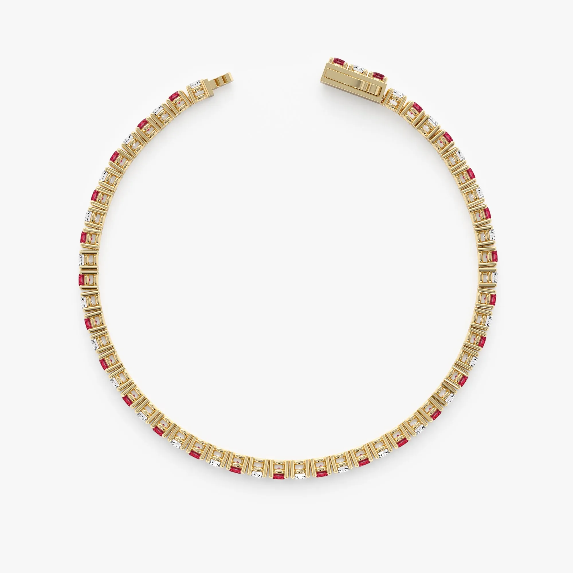 Lab-Grown Ruby and Diamond Tennis Bracelet, Royal SARAHELISE