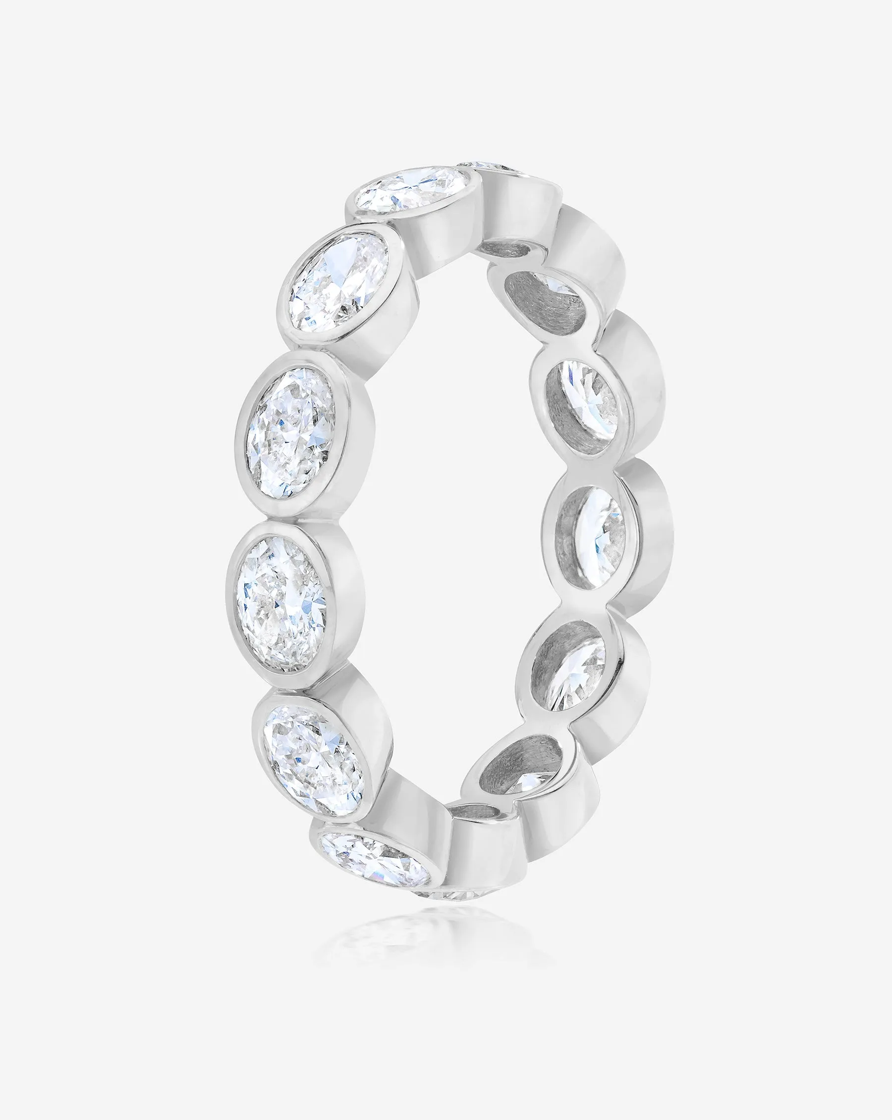 Lab Grown Sideways Oval Bezel Eternity Band Ring Concierge